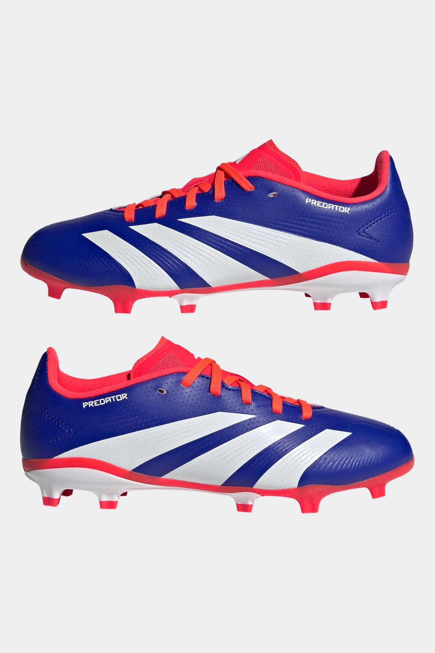 adidas Blue/White Predator League Firm Ground Boots Kids