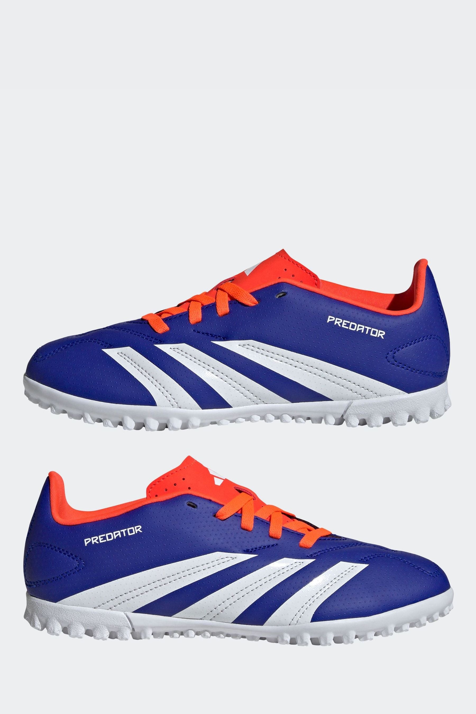 adidas Blue/White Kids Predator Club Turf Boots