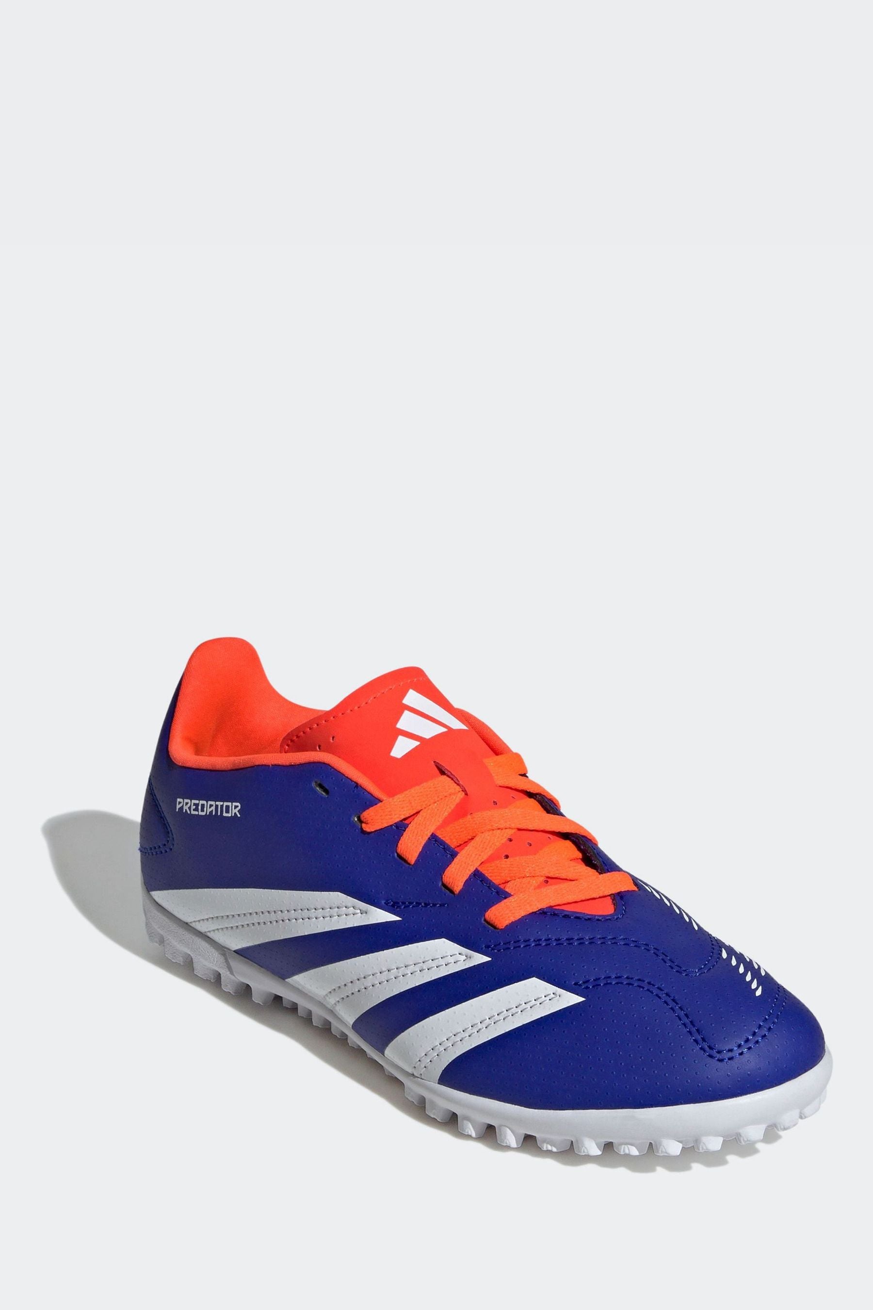 adidas Blue/White Kids Predator Club Turf Boots