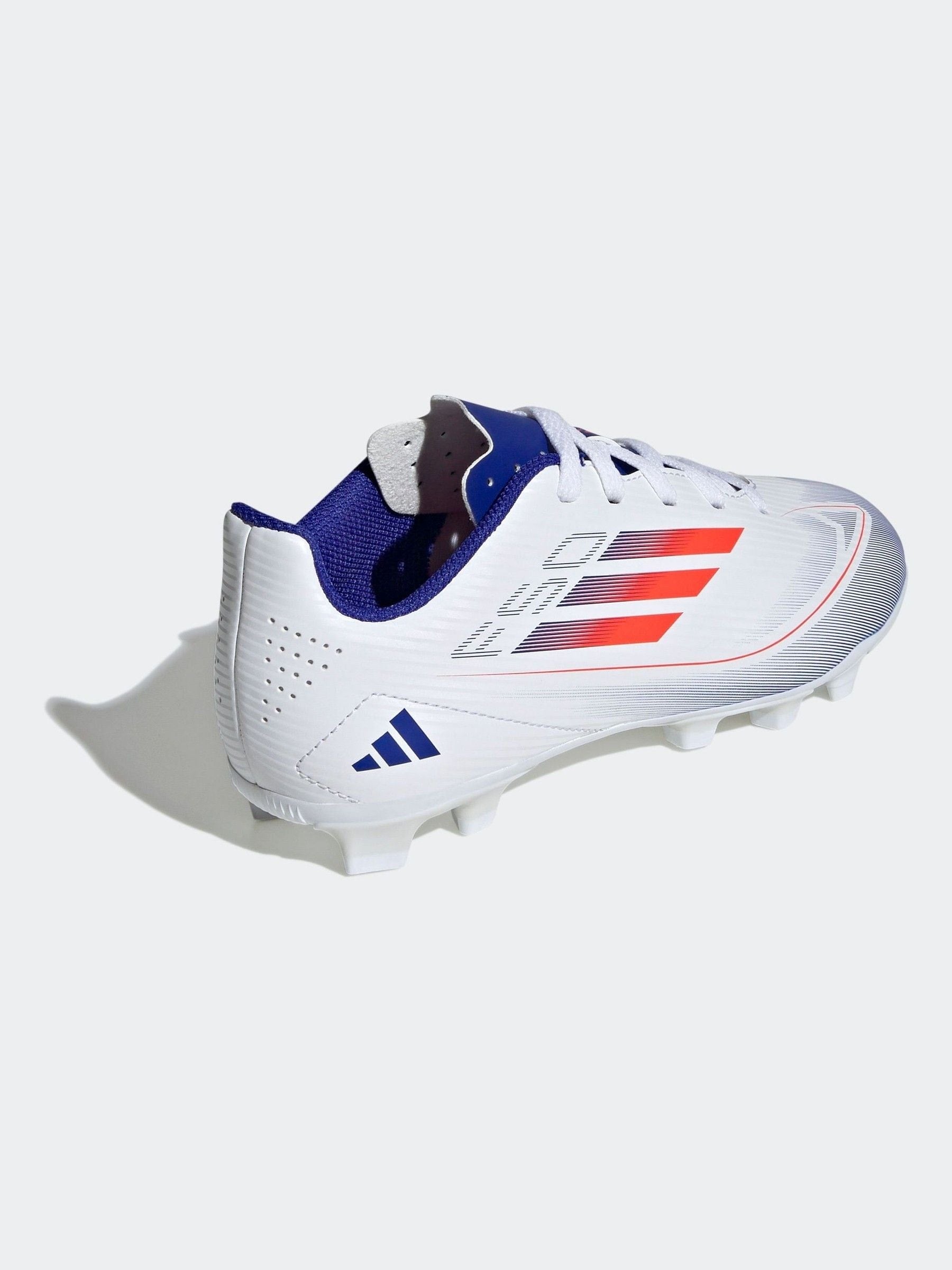 adidas White/Blue/Red F50 Kids Club Flexible Ground Football Boots