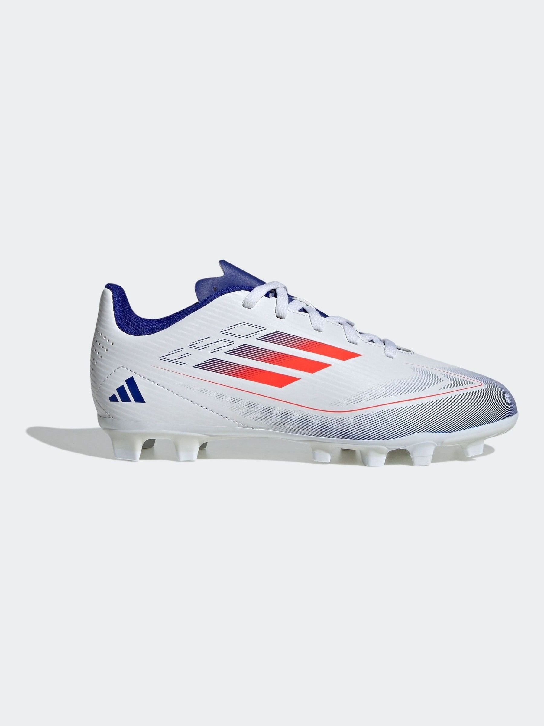 adidas White/Blue/Red F50 Kids Club Flexible Ground Football Boots