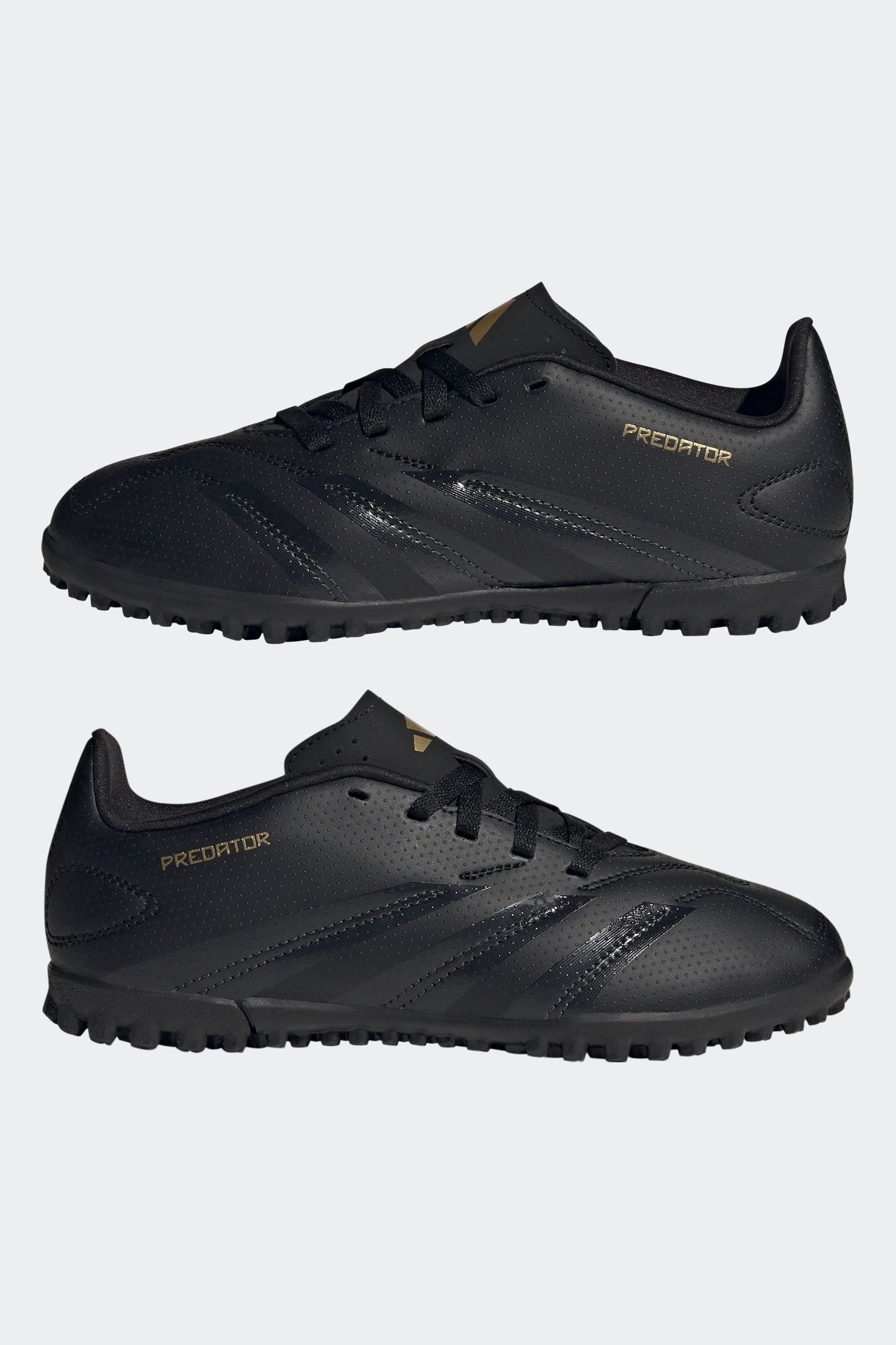 adidas Black/Gold Kids Predator Club Turf Boots