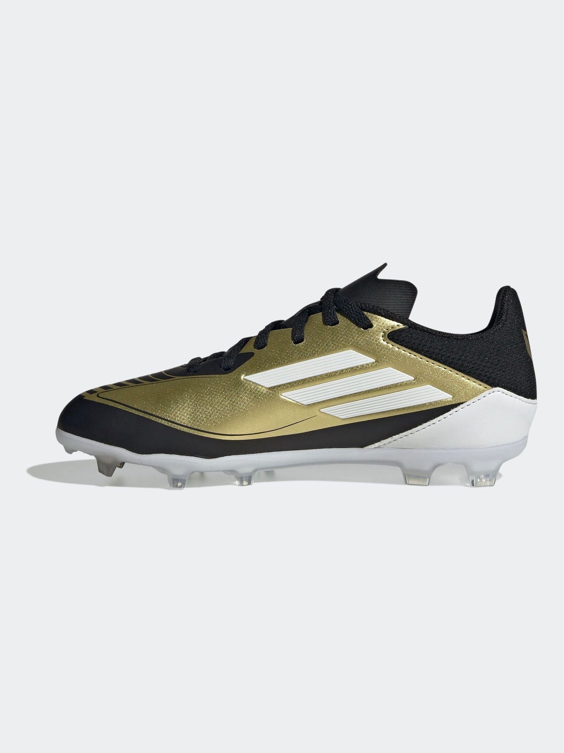 adidas Gold/White Messi F50 Kids League Firm/Multi-Ground Boots