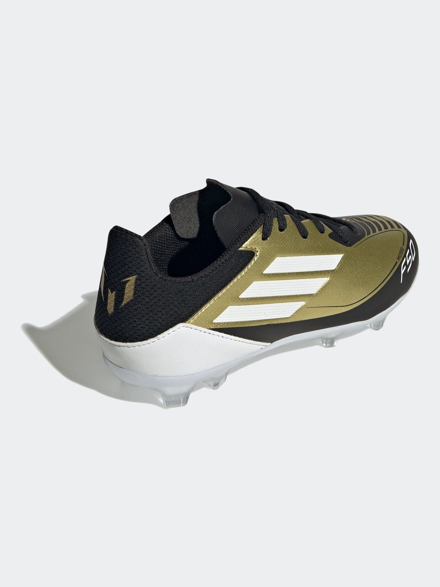 adidas Gold/White Messi F50 Kids League Firm/Multi-Ground Boots