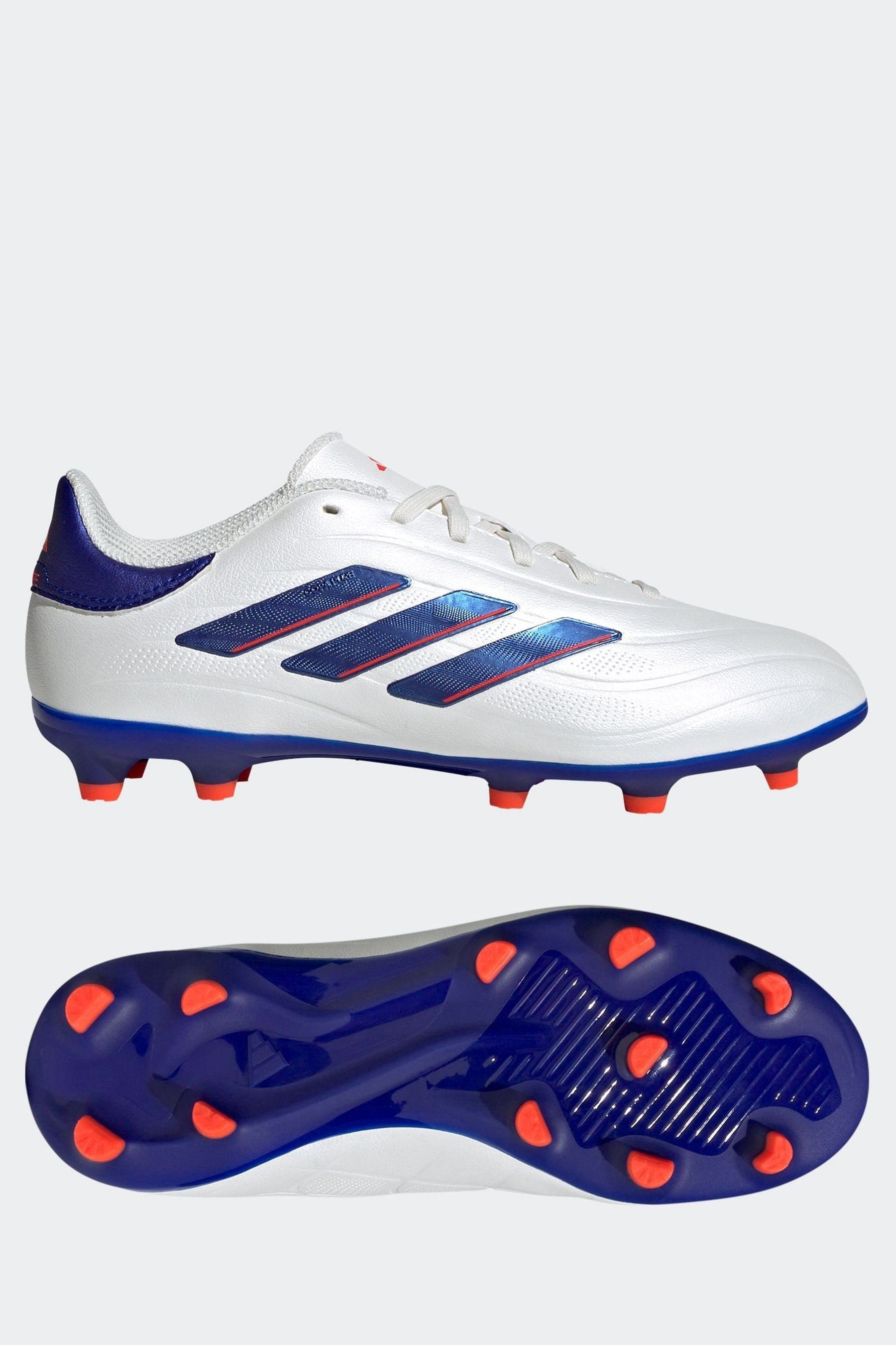 adidas White/Blue/Red Kids Copa Pure 2 League Firm Ground Boots