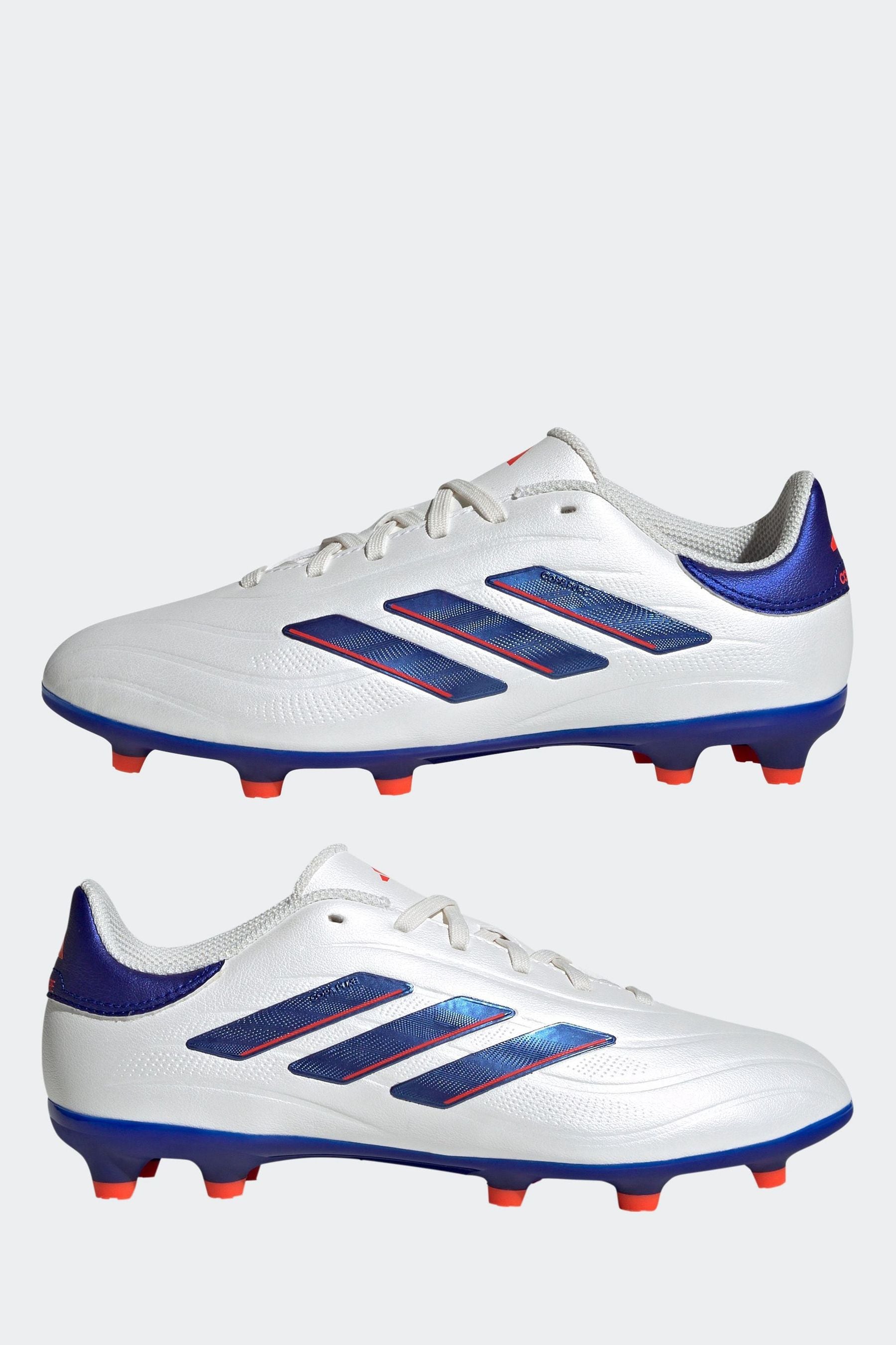 adidas White/Blue/Red Kids Copa Pure 2 League Firm Ground Boots