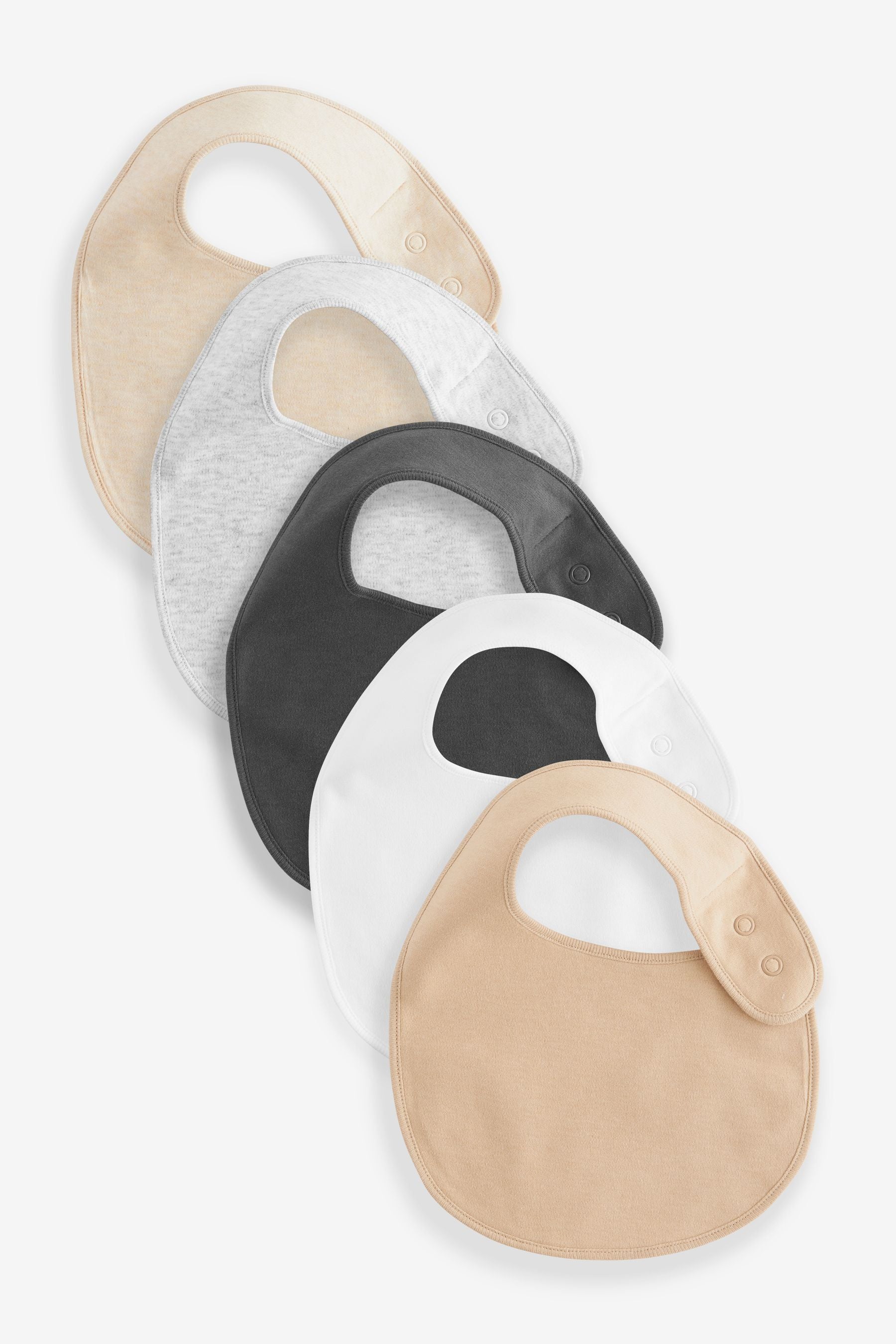 Neutral 5 Pack Baby Bibs