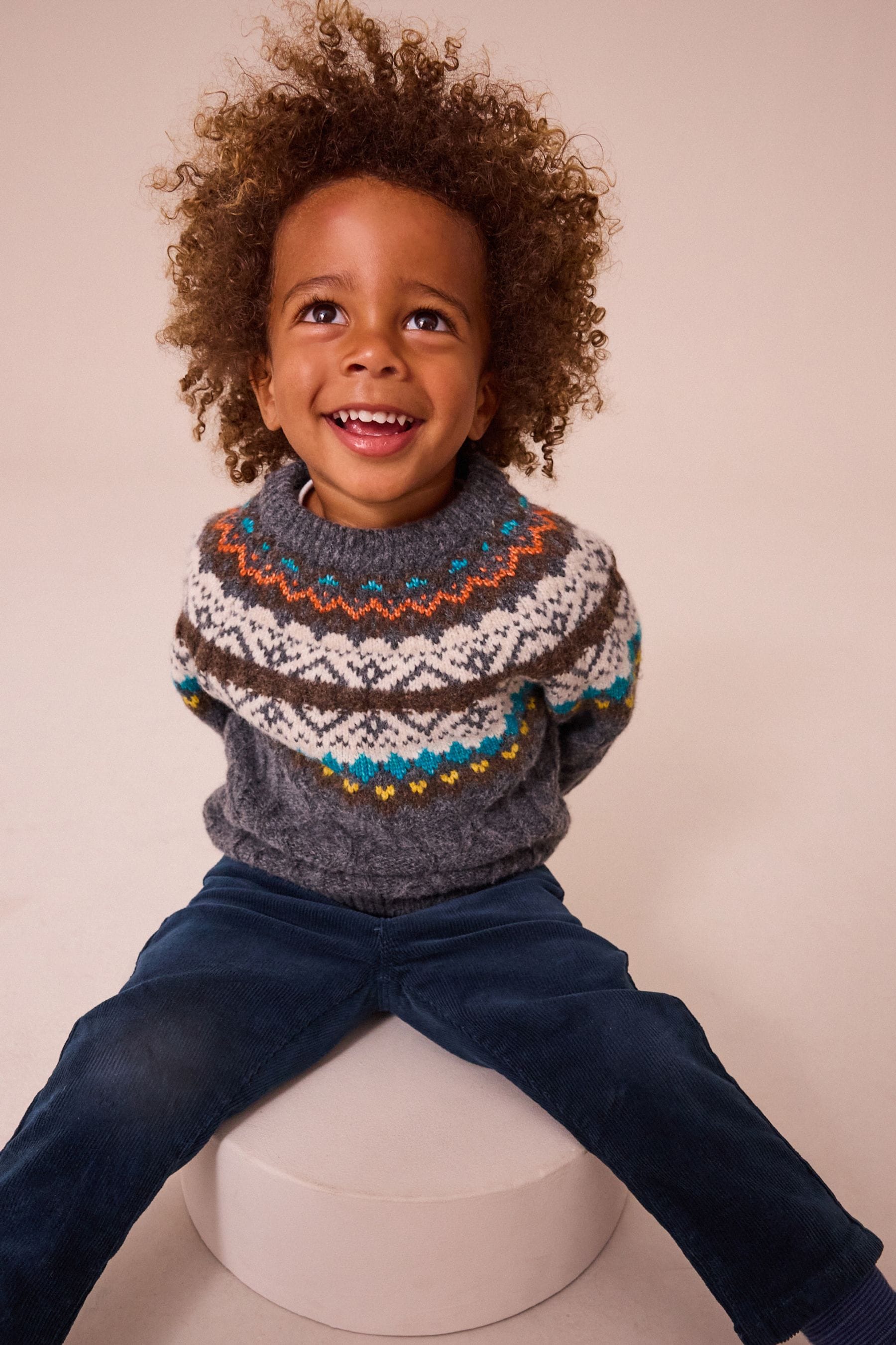 Grey Fairisle Knitted Jumper (3mths-7yrs)