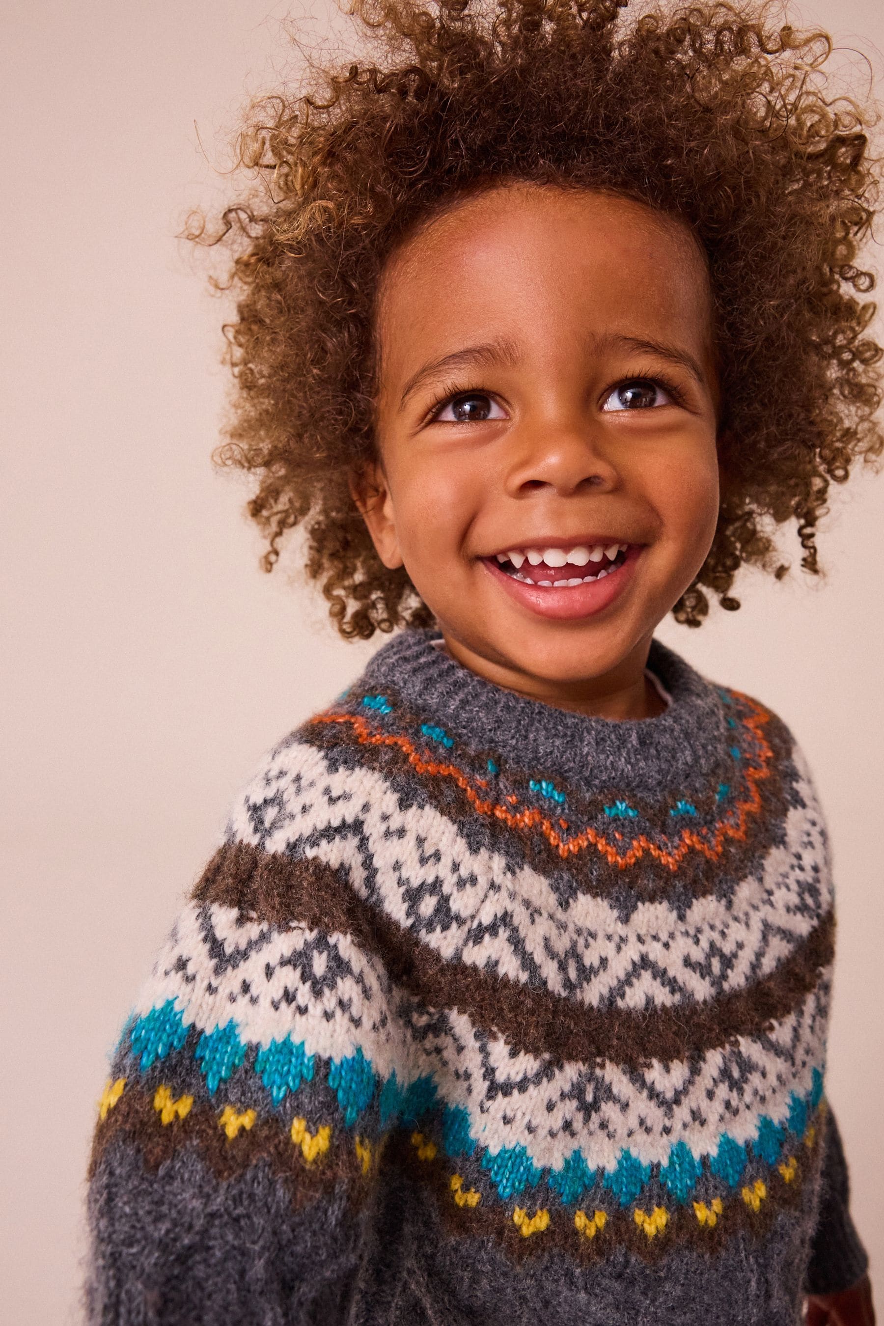 Grey Fairisle Knitted Jumper (3mths-7yrs)