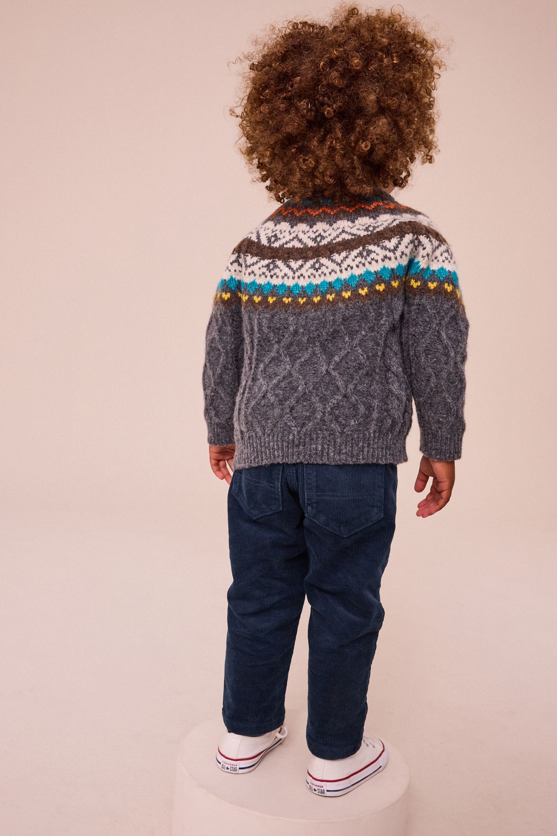 Grey Fairisle Knitted Jumper (3mths-7yrs)