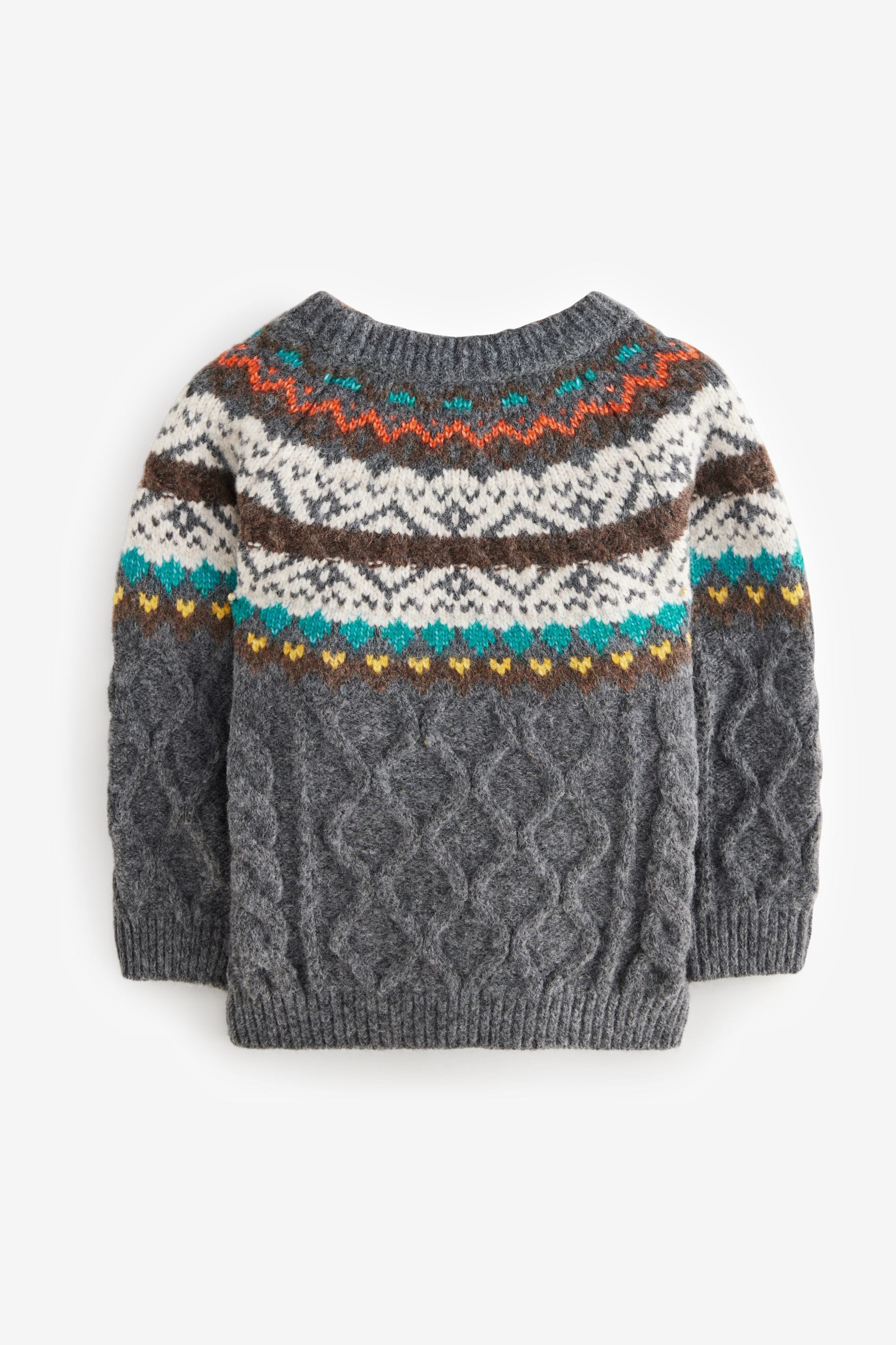 Grey Fairisle Pattern Knitted Jumper (3mths-7yrs)