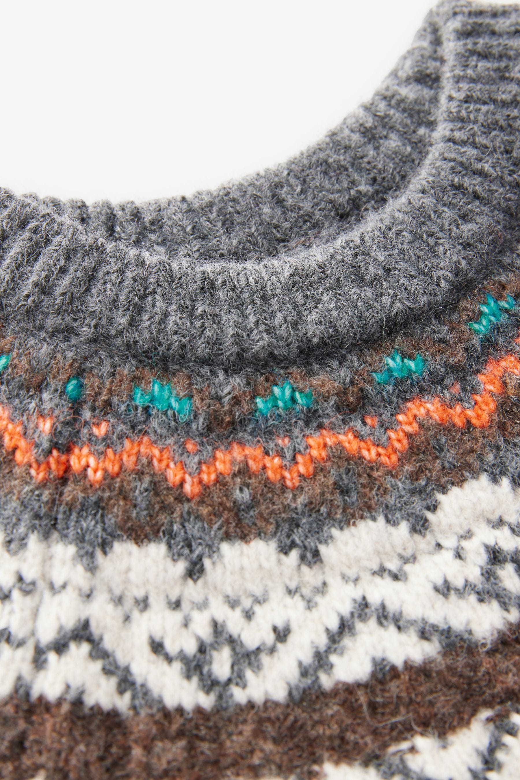 Grey Fairisle Pattern Knitted Jumper (3mths-7yrs)