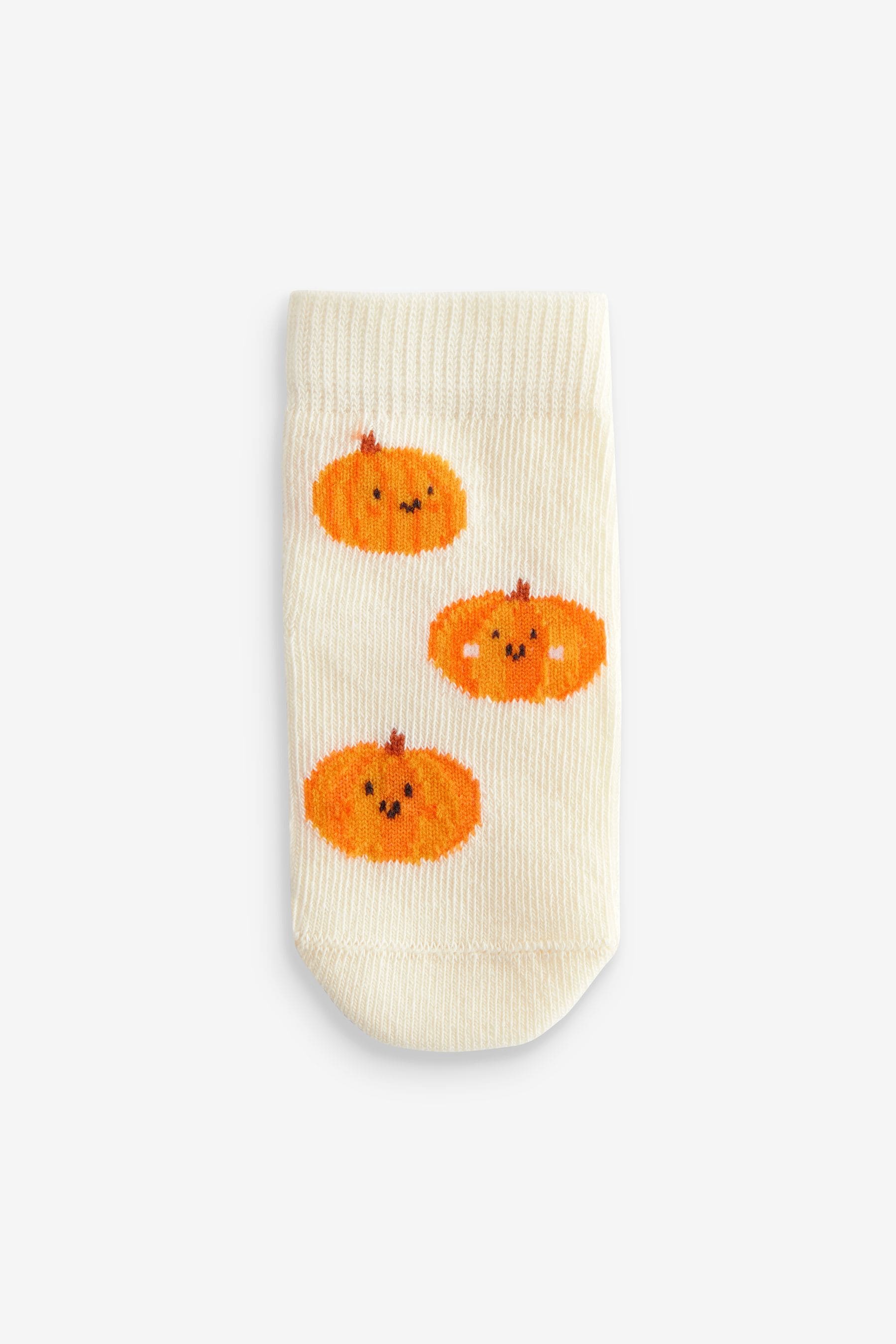 Orange Pumpkin Halloween Pumpkin 2 Pack Baby Socks (0mths-2yrs)