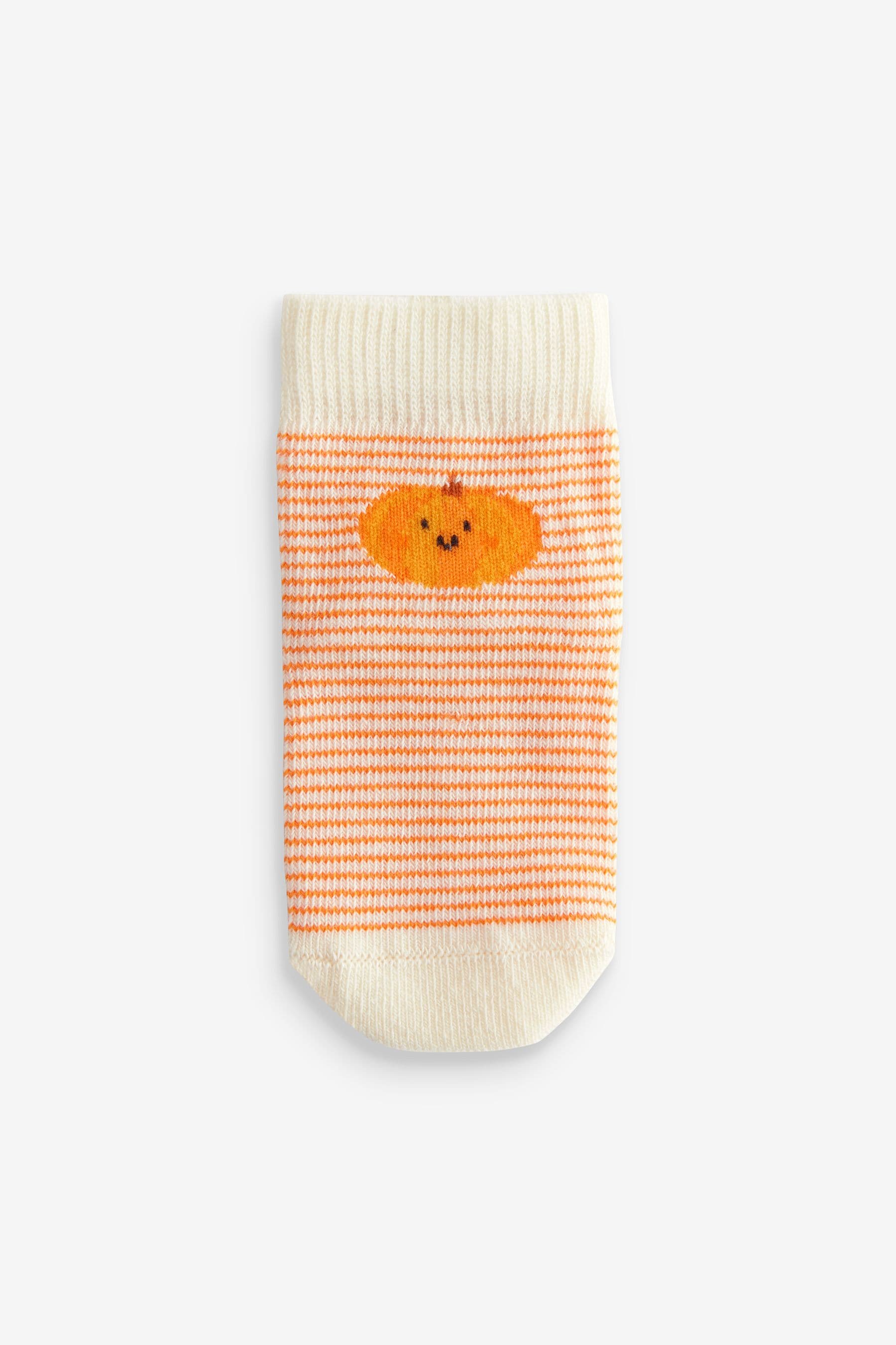 Orange Pumpkin Halloween Pumpkin 2 Pack Baby Socks (0mths-2yrs)