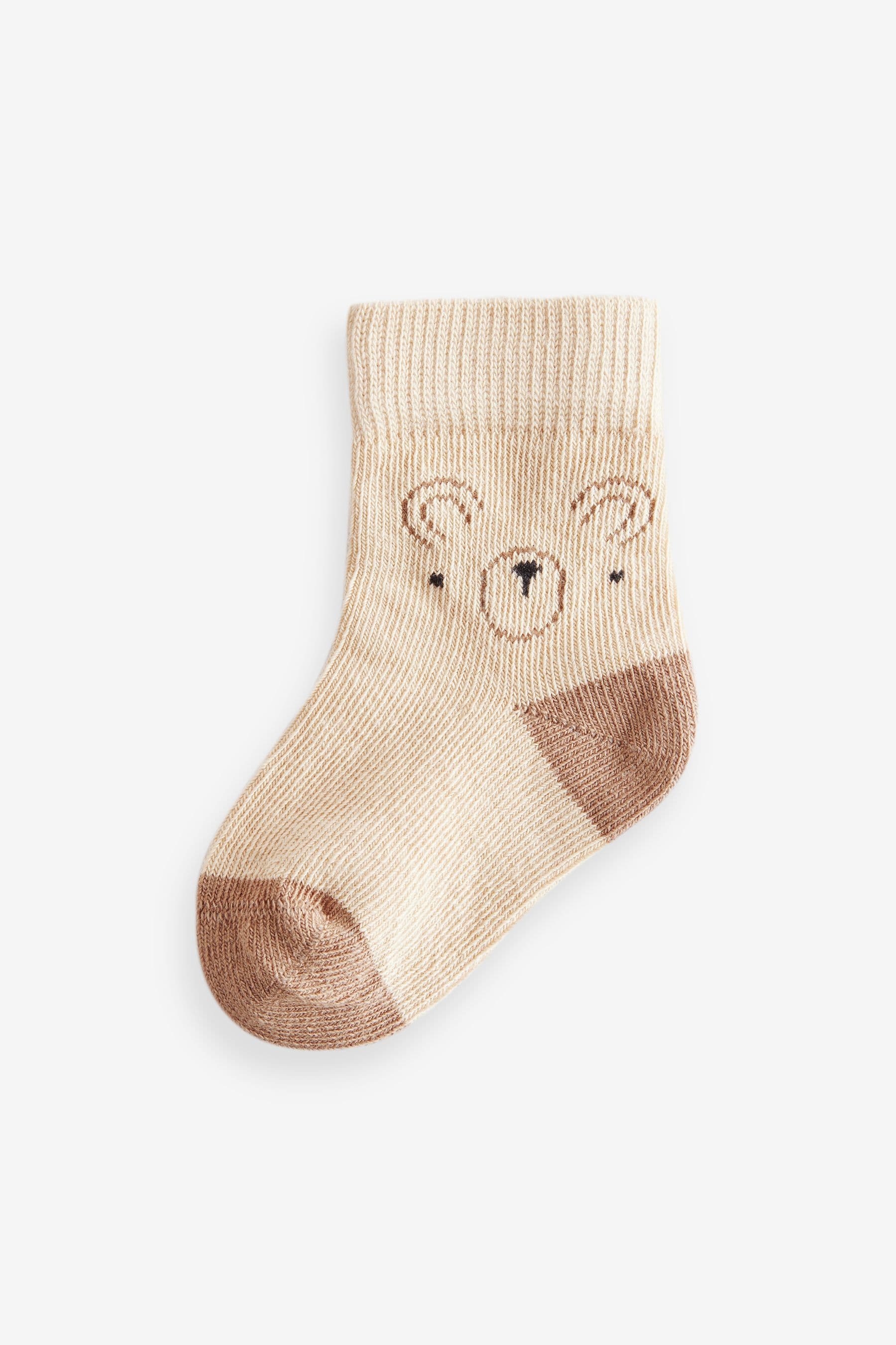 Neutral Bear Baby Socks 5 Pack (0mths-2yrs)