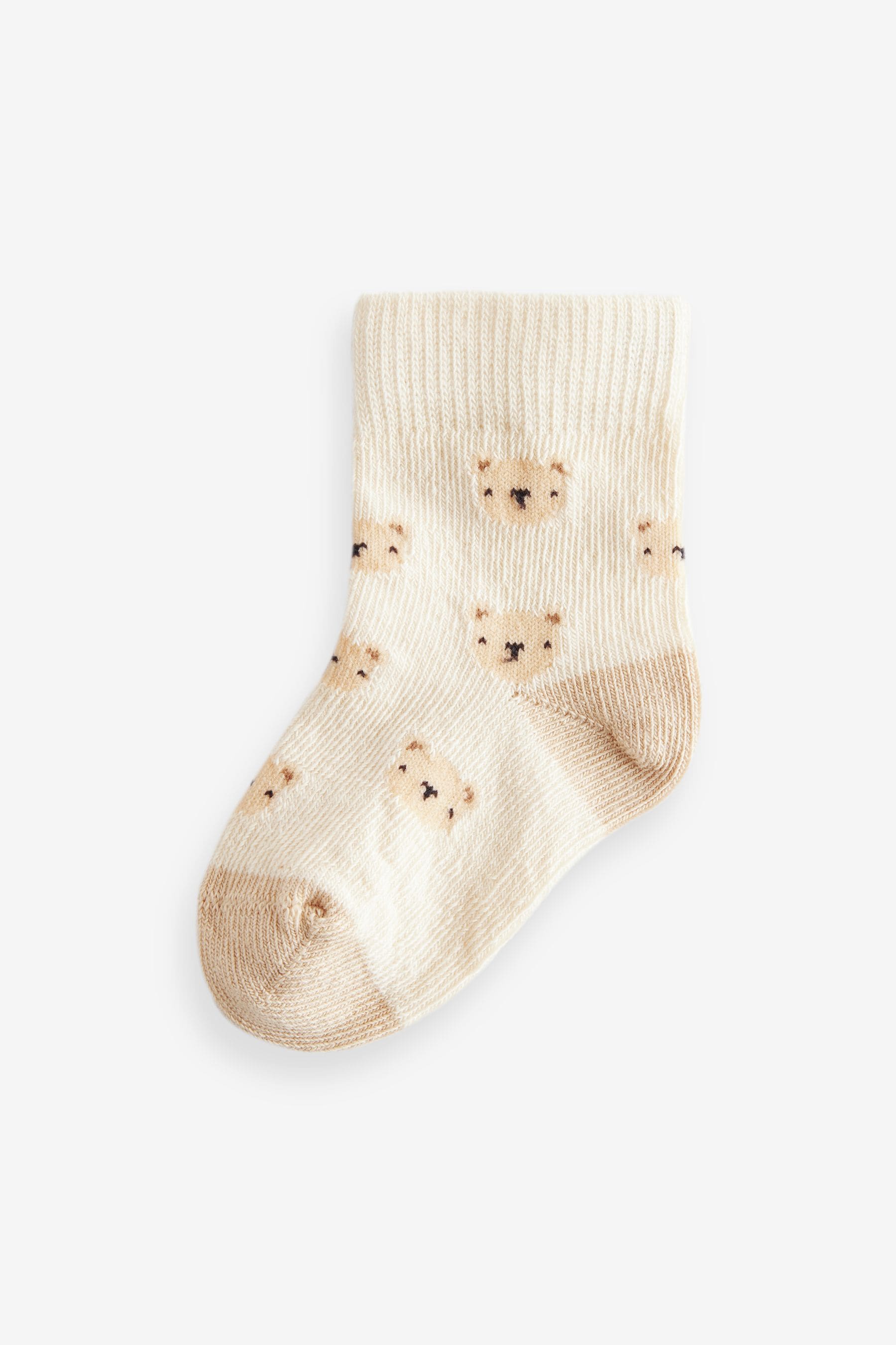 Neutral Bear Baby Socks 5 Pack (0mths-2yrs)