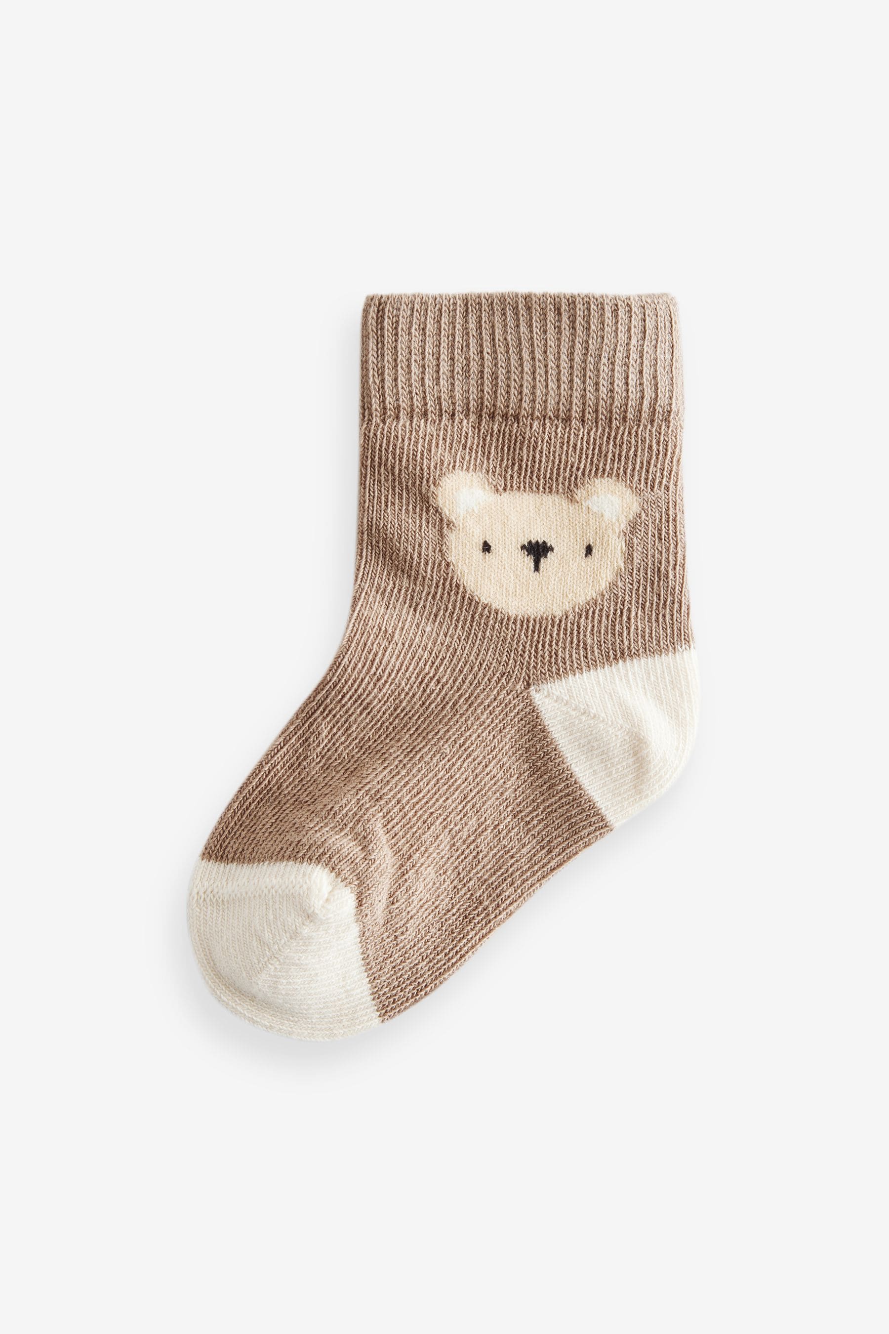 Neutral Bear Baby Socks 5 Pack (0mths-2yrs)