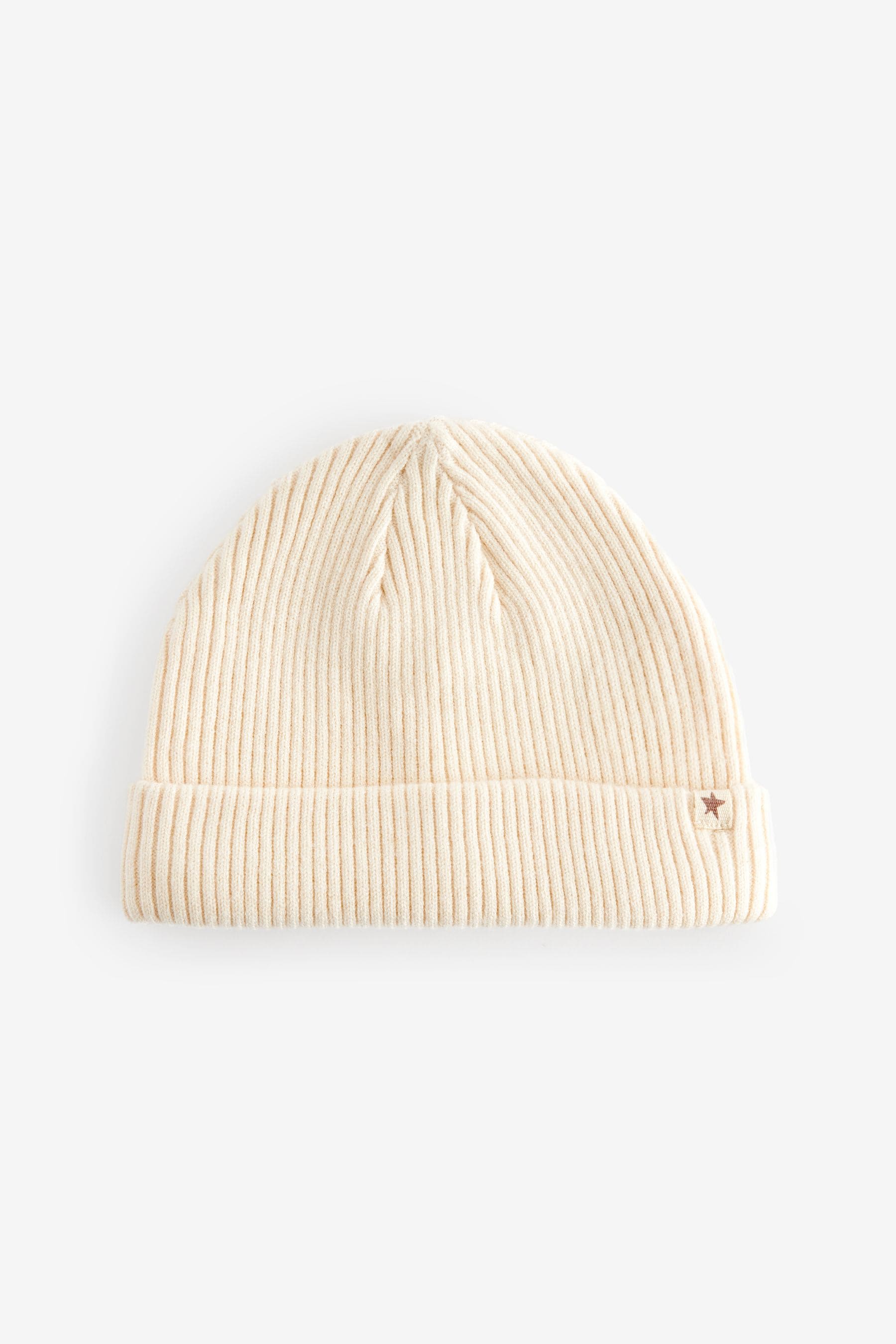 Tan/Cream Baby Beanie Hats 2 Pack