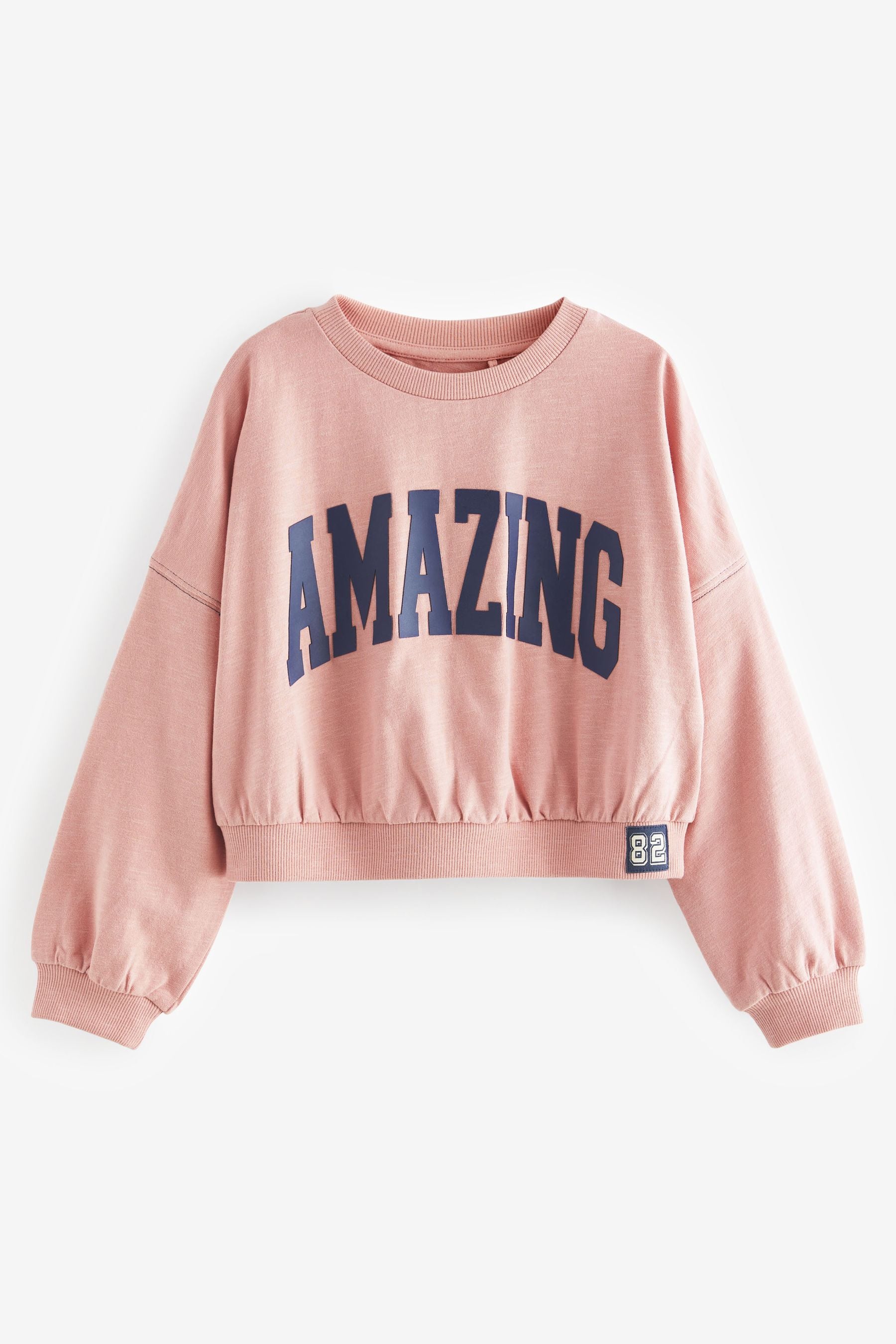 Pink Varsity Graphic 100% Cotton Long Sleeve Sweatshirt (3-16yrs)