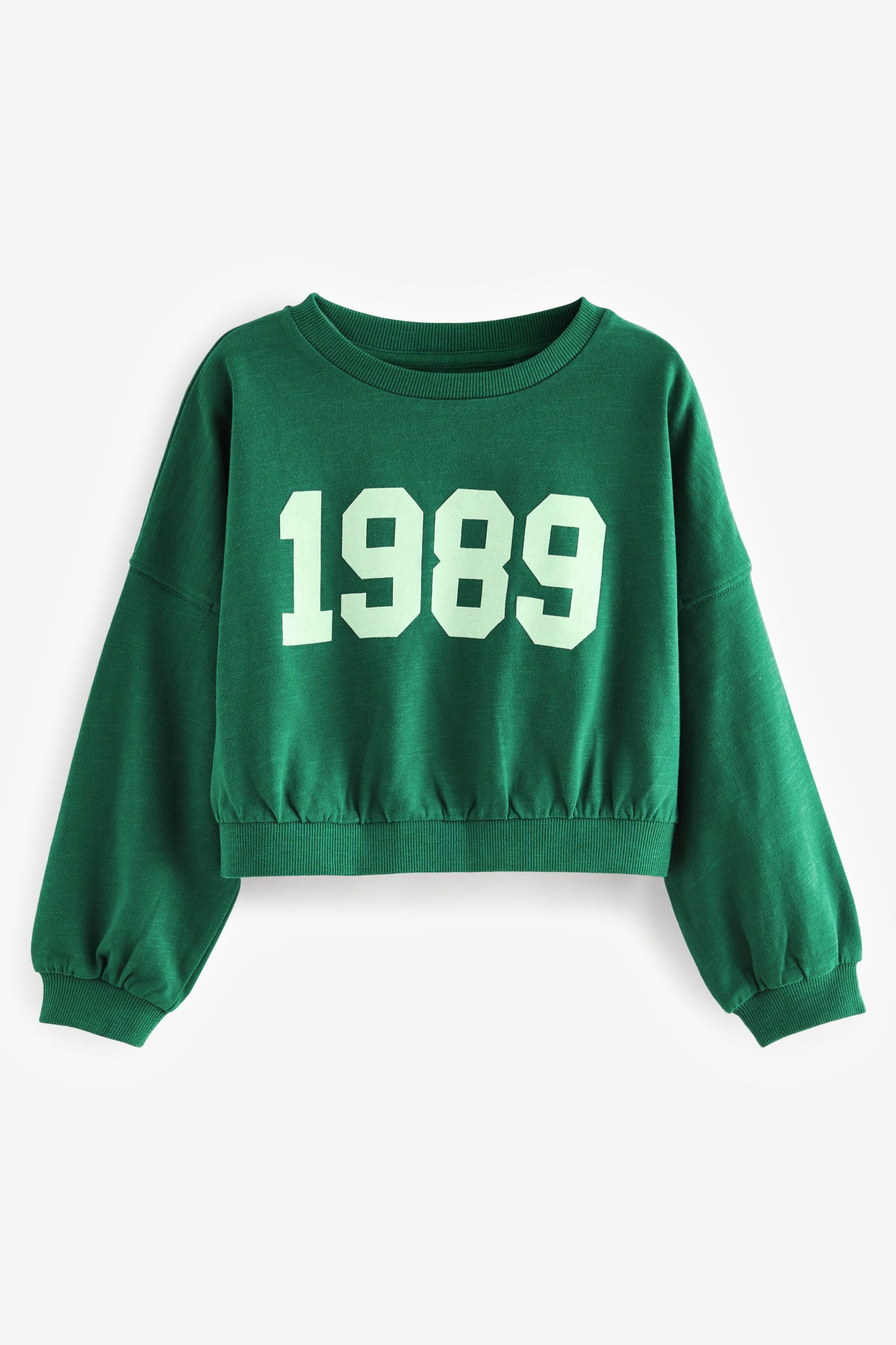 Green Varsity Graphic 100% Cotton Long Sleeve Sweatshirt (3-16yrs)