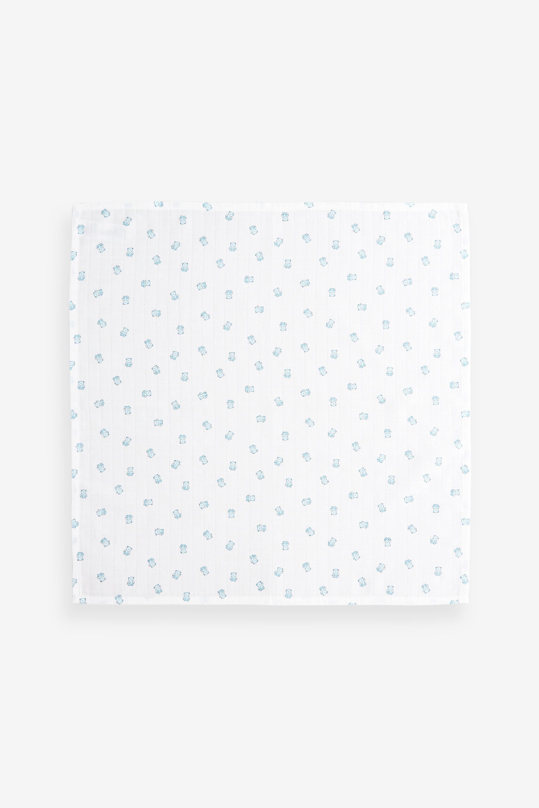 Blue Bear Baby Muslin Cloths 4 Pack