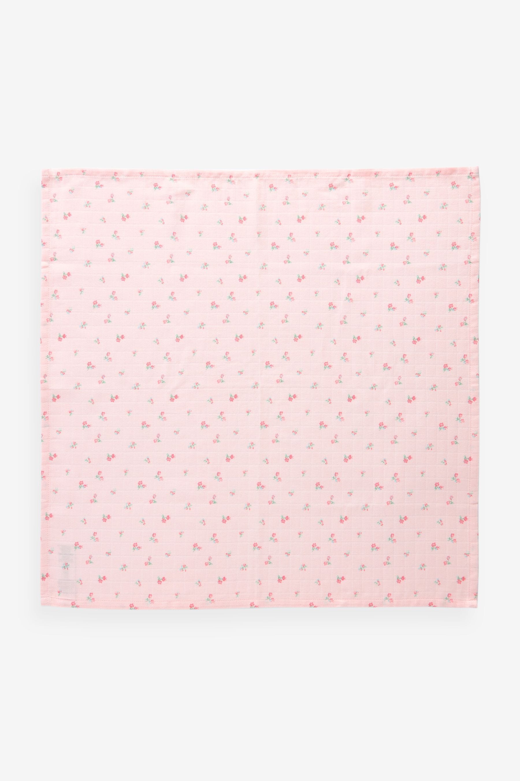 Pink Bunny Baby Muslin 100% Cotton Cloths 4 Pack