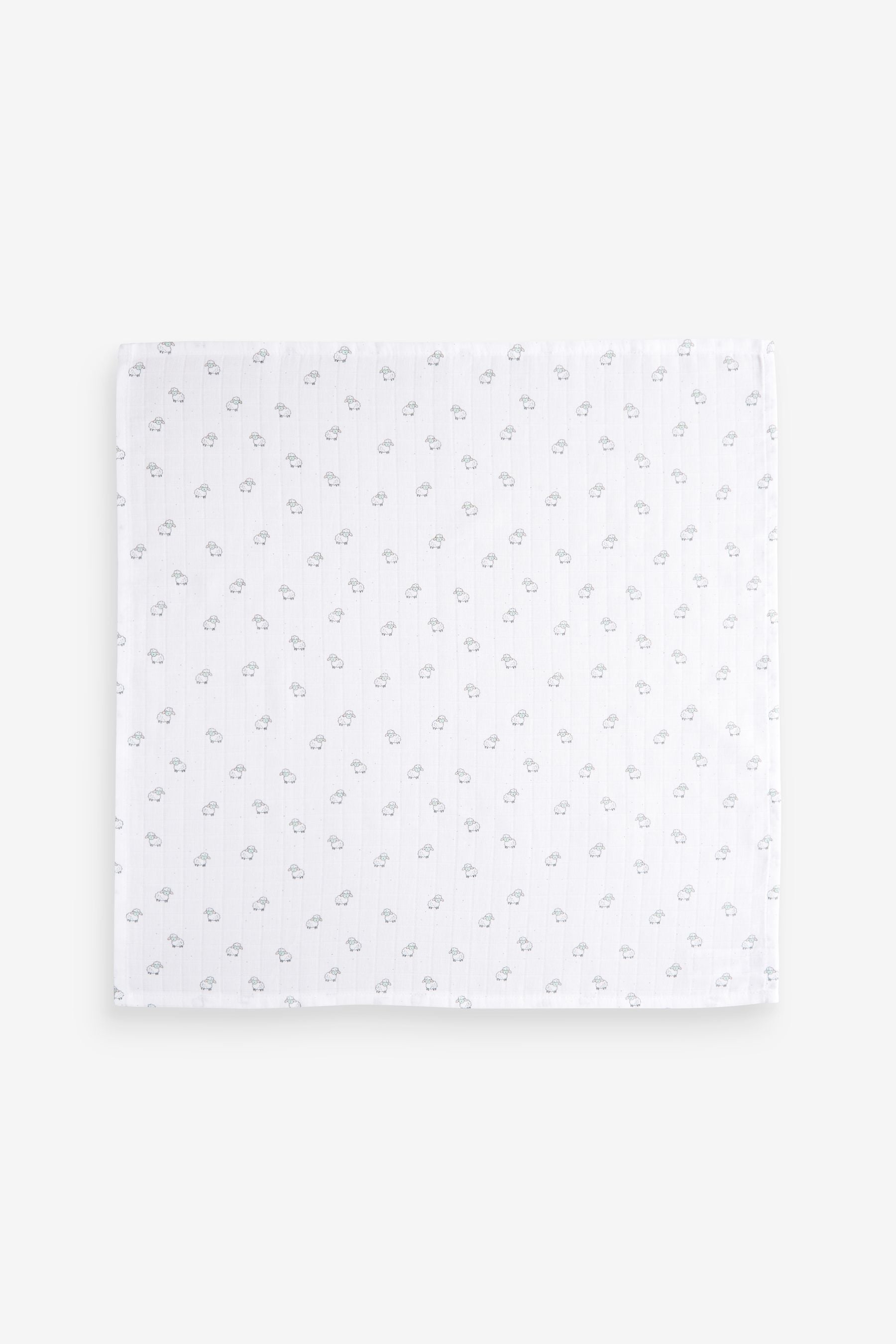 White Delicate Animal Baby Muslin 100% Cotton Cloths 4 Pack