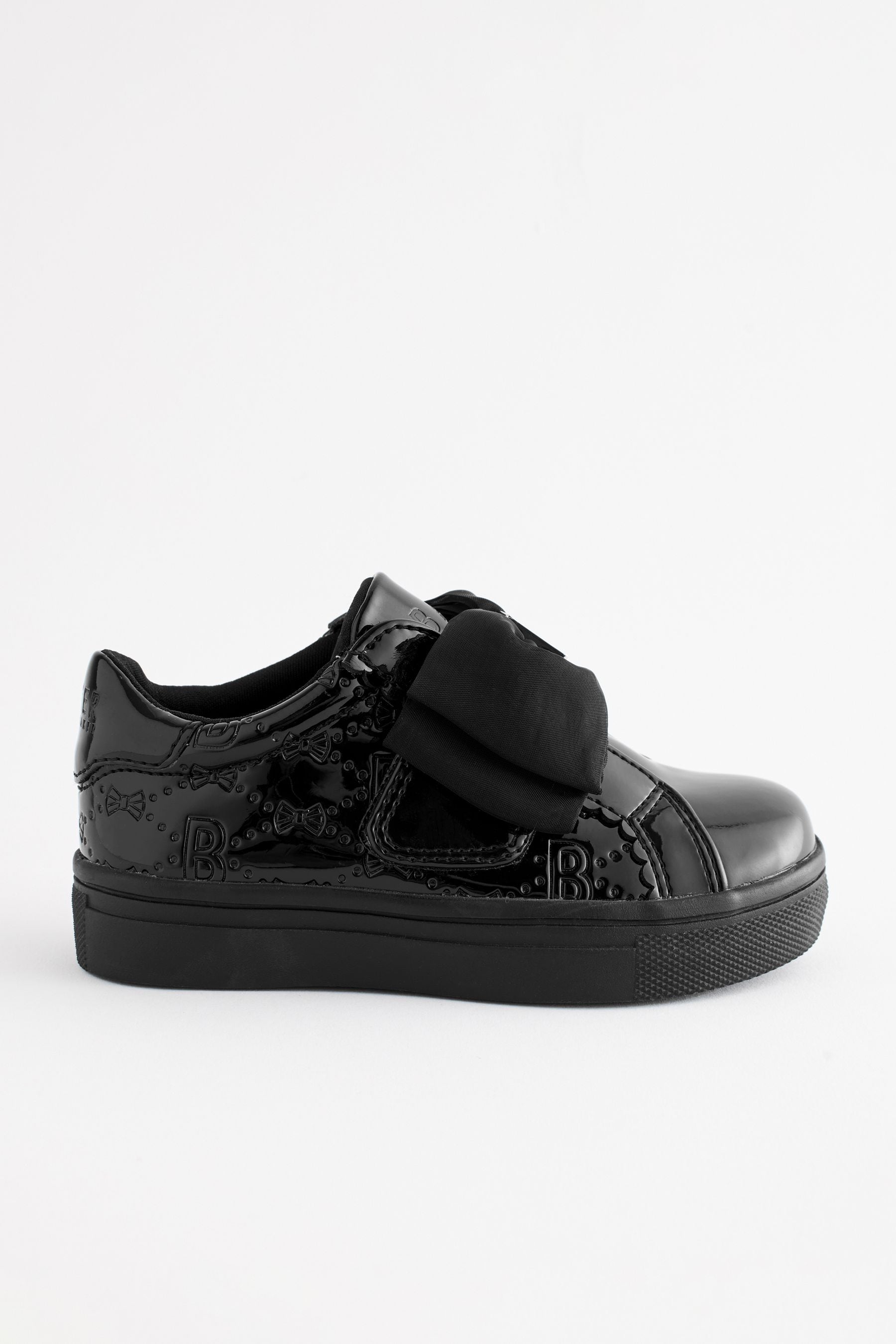 Black Baker by Ted Baker Girls Black Back to School Trainers with Bow