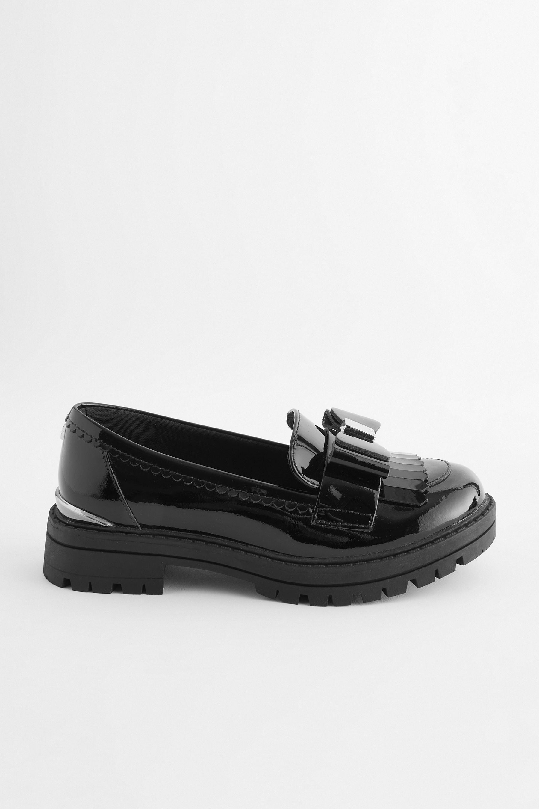 Baker by Ted Baker Girls Black Loafer Shoes with Bow