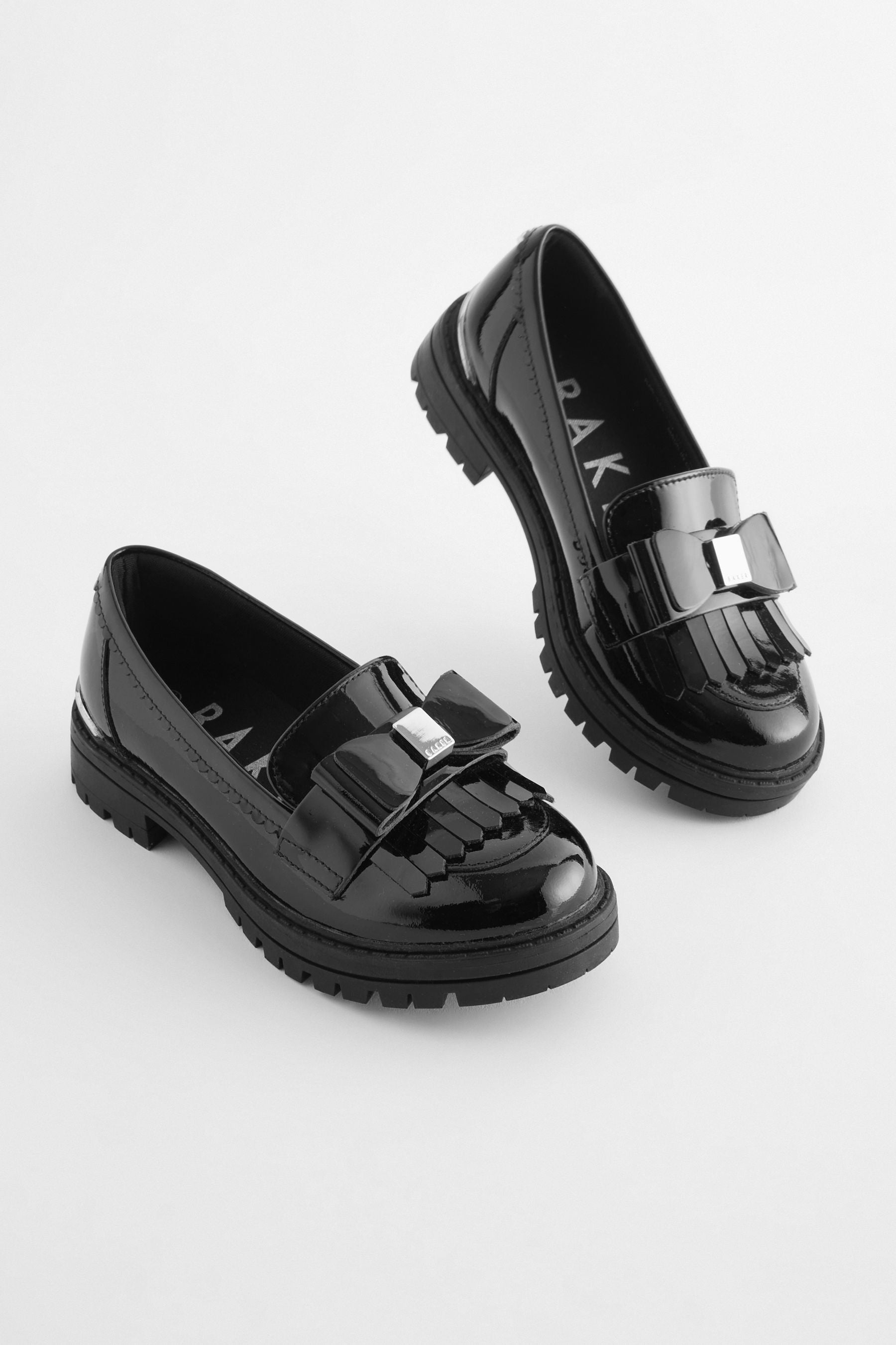 Baker by Ted Baker Girls Black Loafer Shoes with Bow