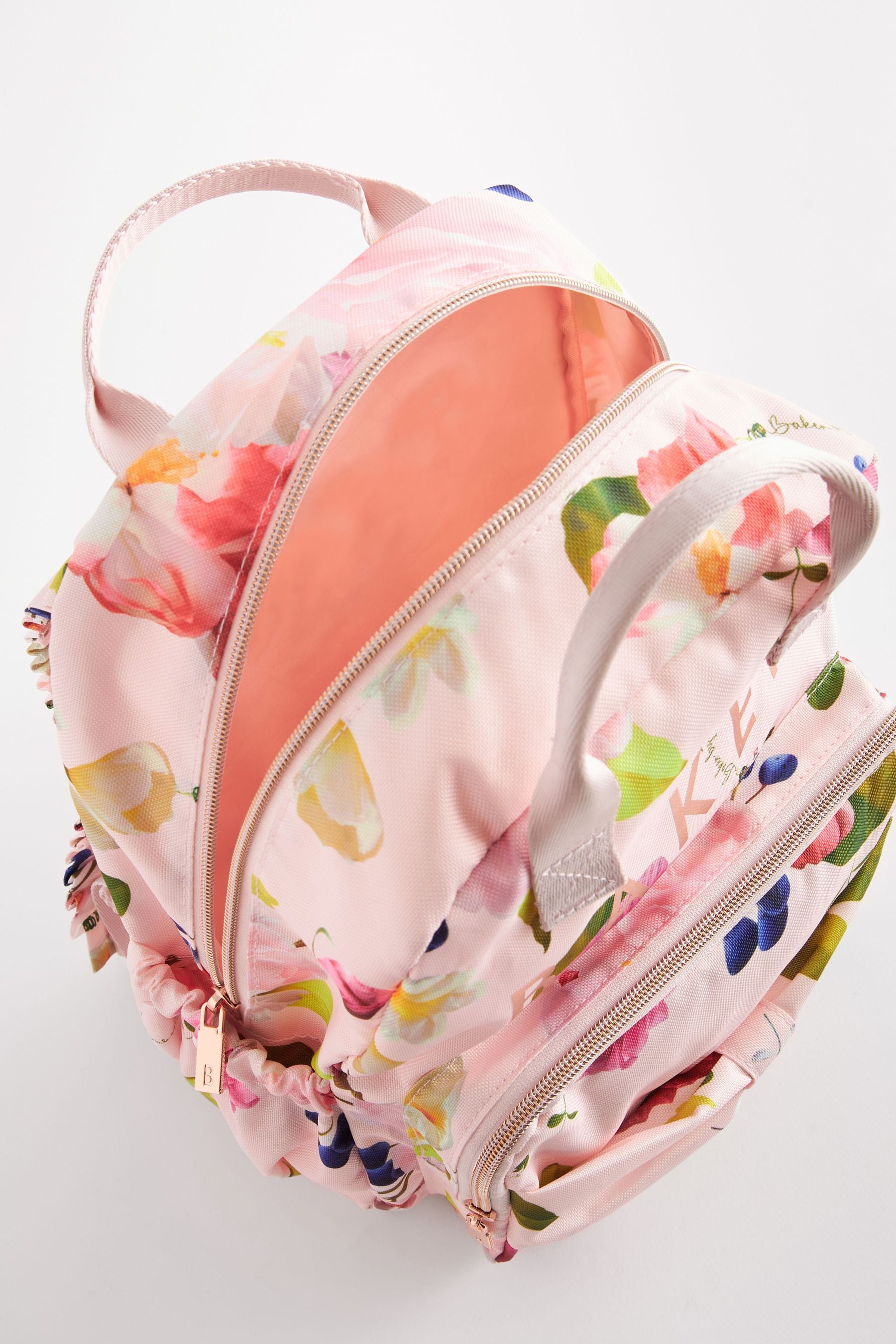 Baker by Ted Baker Girls Pink Back to School Floral Backpack with Pencil Case