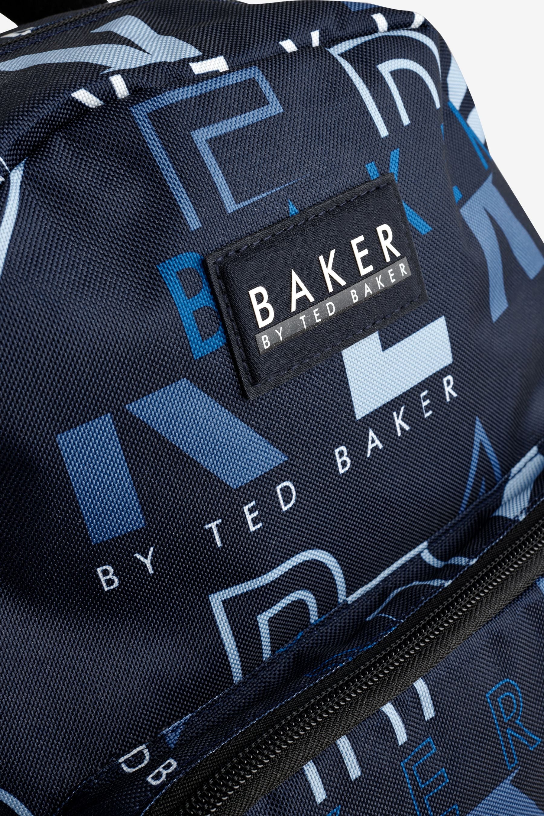 Baker by Ted Baker Boys Back to School Navy Print Backpack with Pencil Case