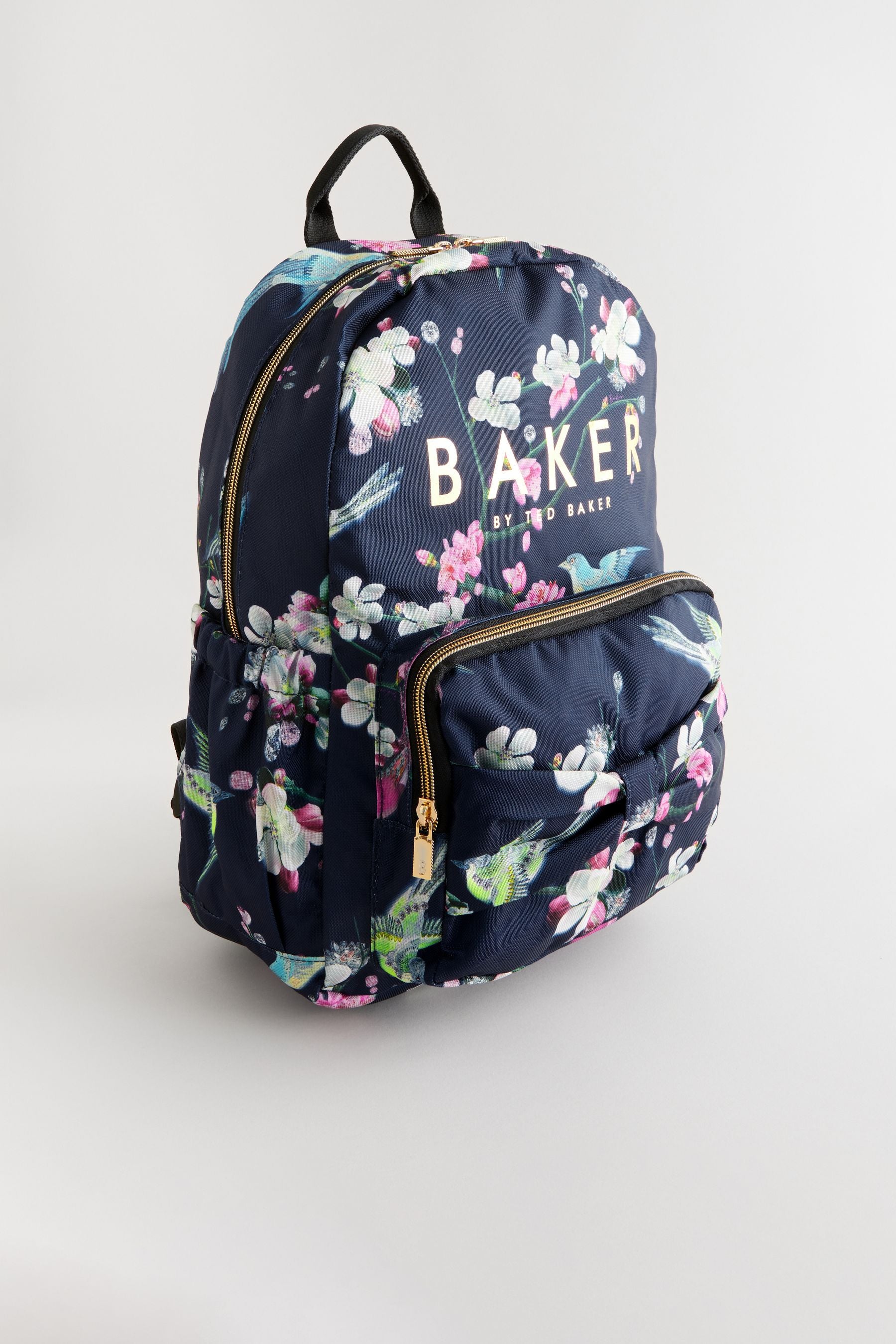 Baker by Ted Baker Girls Back to School Navy Floral Backpack with Pencil Case