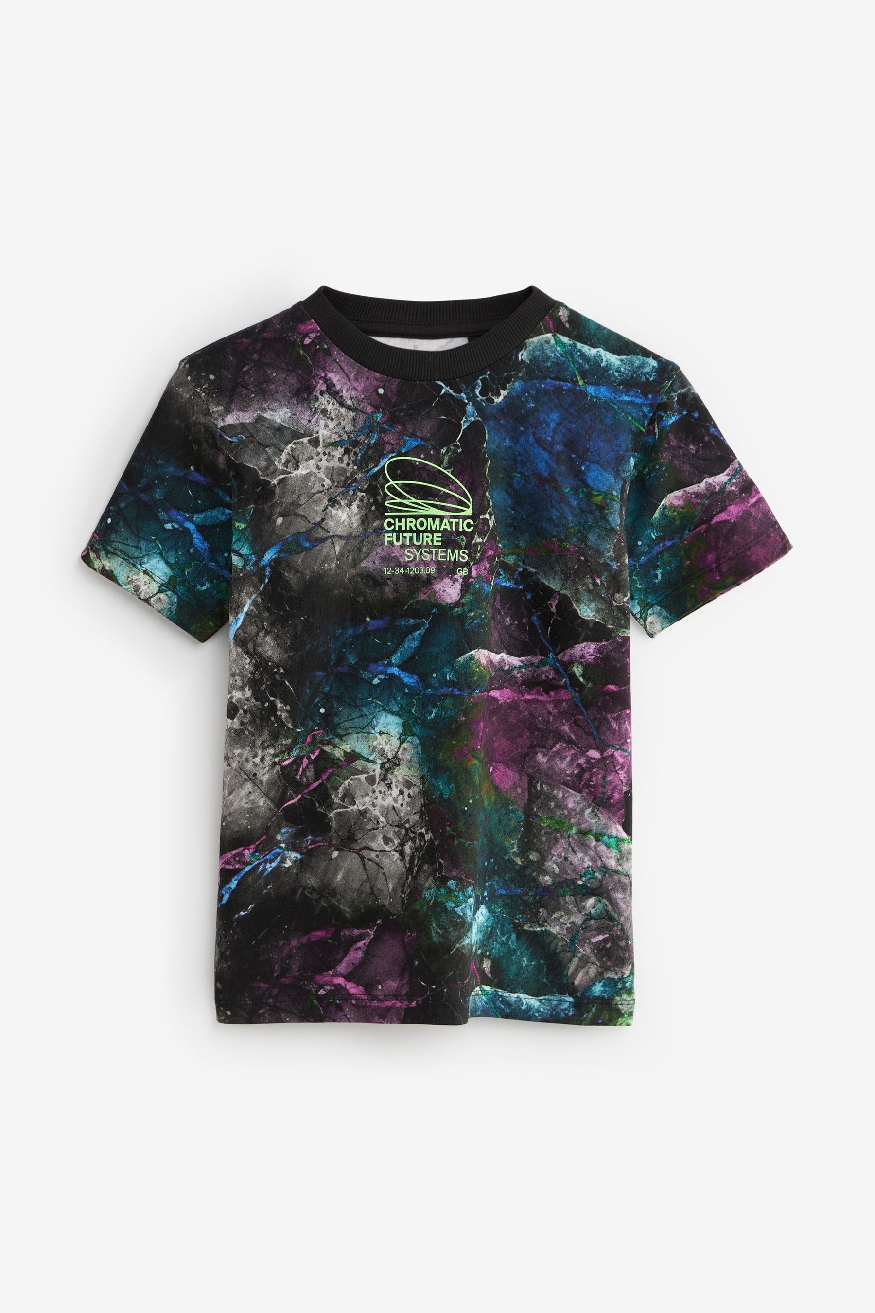 Multi Purple All-Over Print Short Sleeve T-Shirt (3-16yrs)