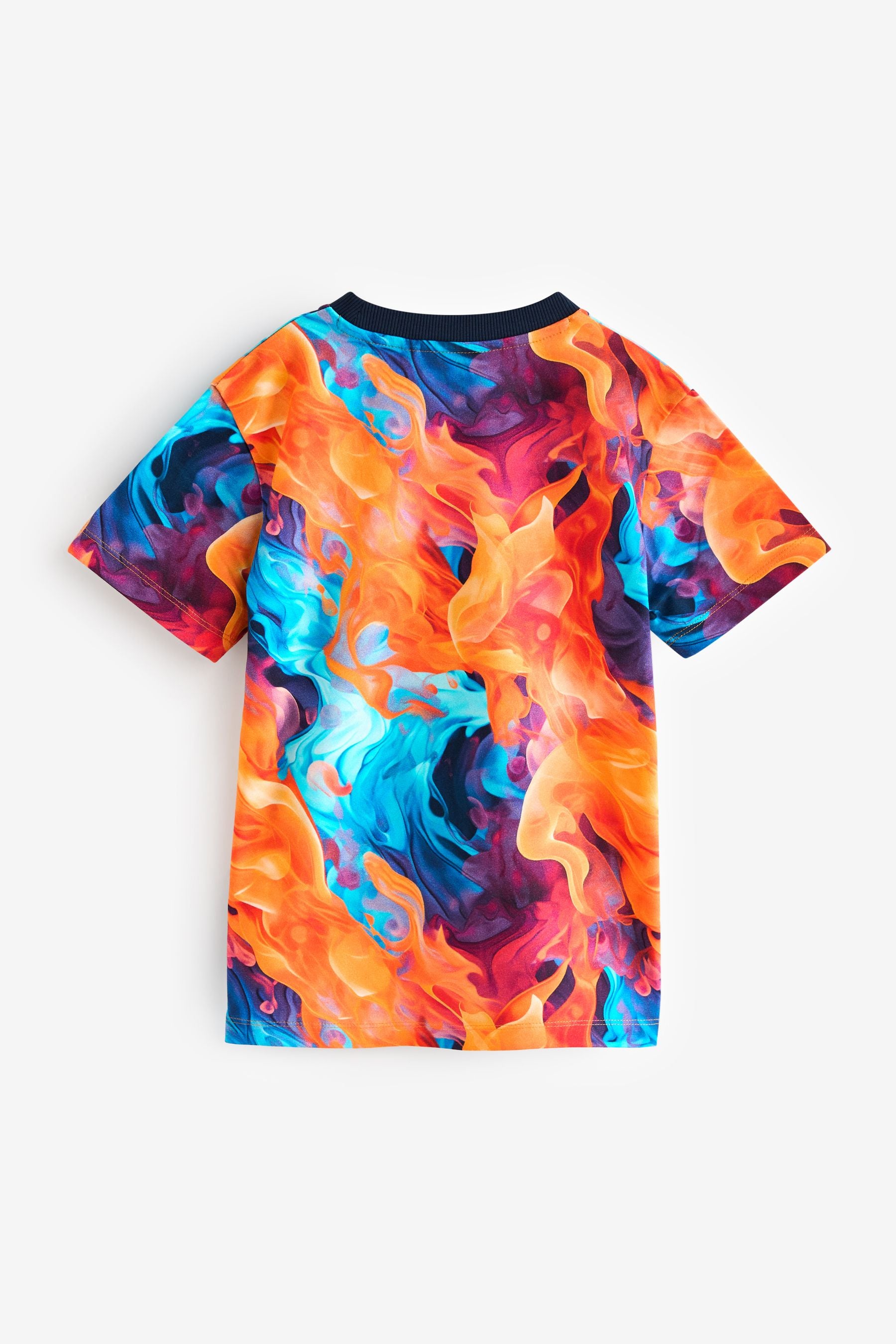 Multi Flames 100% Cotton Short Sleeve Graphic T-Shirt (3-16yrs)