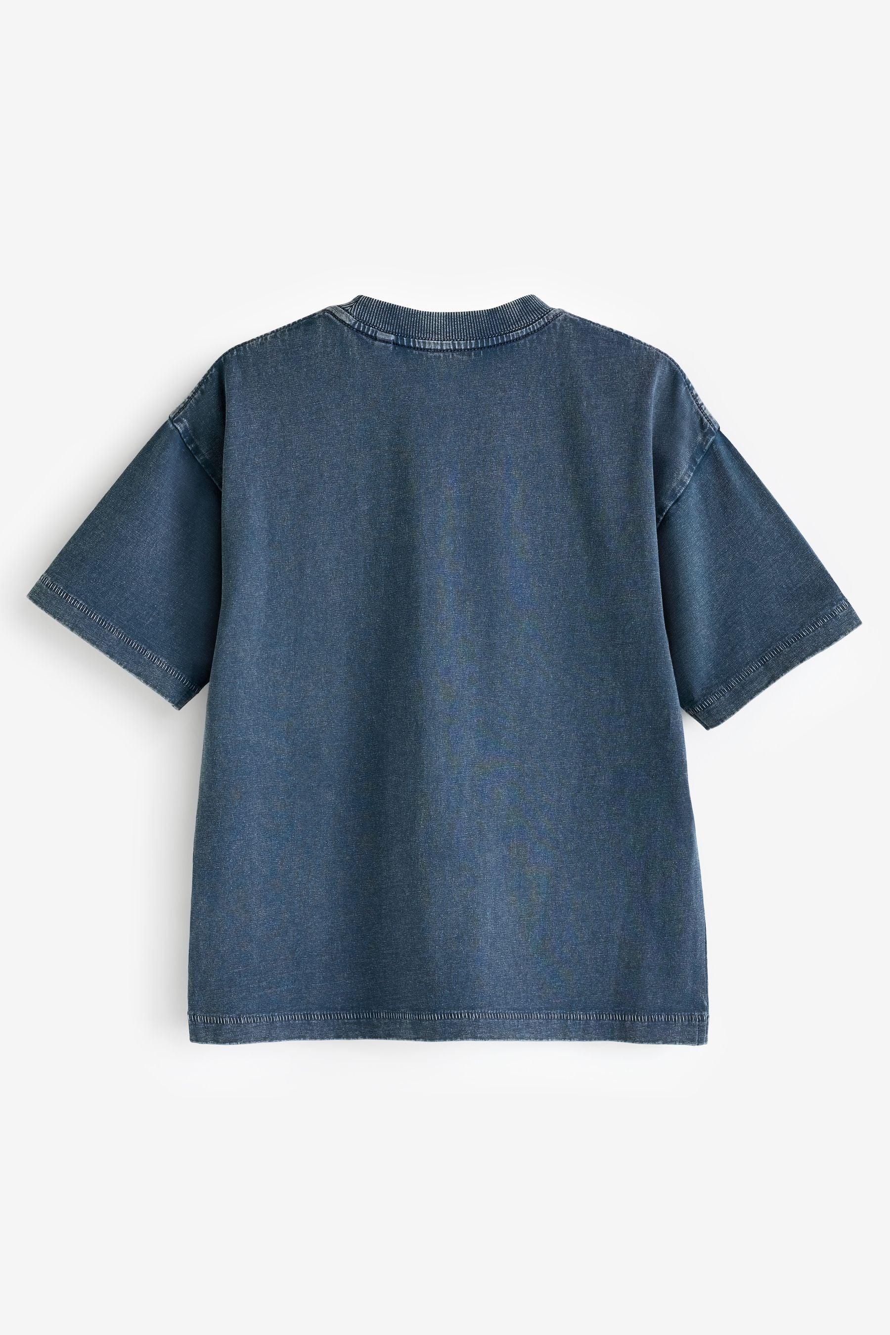 Blue Relaxed Fit 100% Cotton Washed Short Sleeve T-Shirt (3-16yrs)