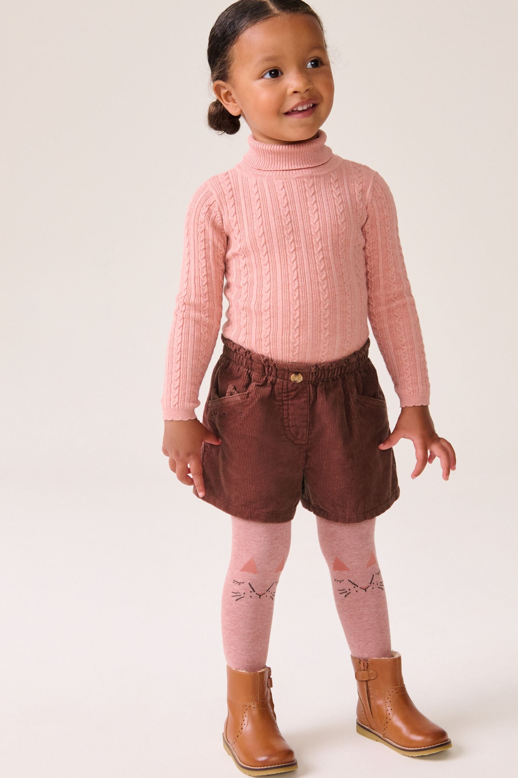 Pink 100% Cotton Co-ord Short And Tights Set (3mths-7yrs)