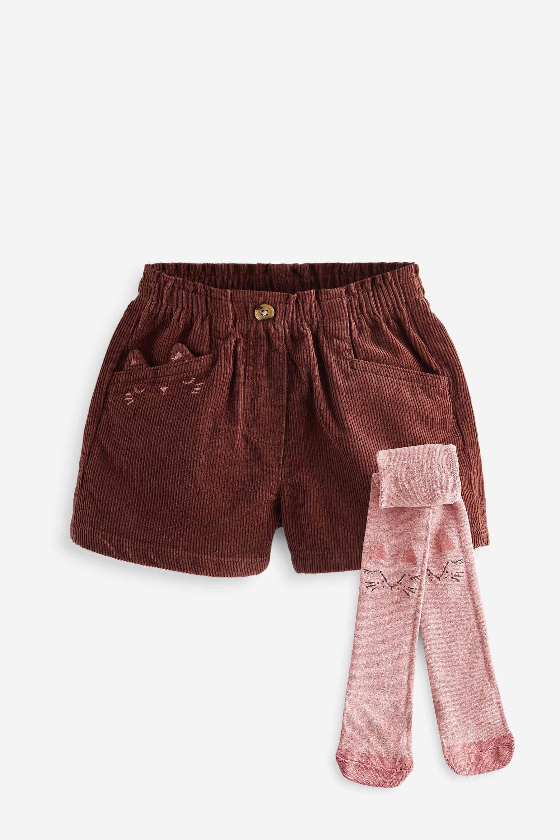 Pink 100% Cotton Co-ord Short And Tights Set (3mths-7yrs)