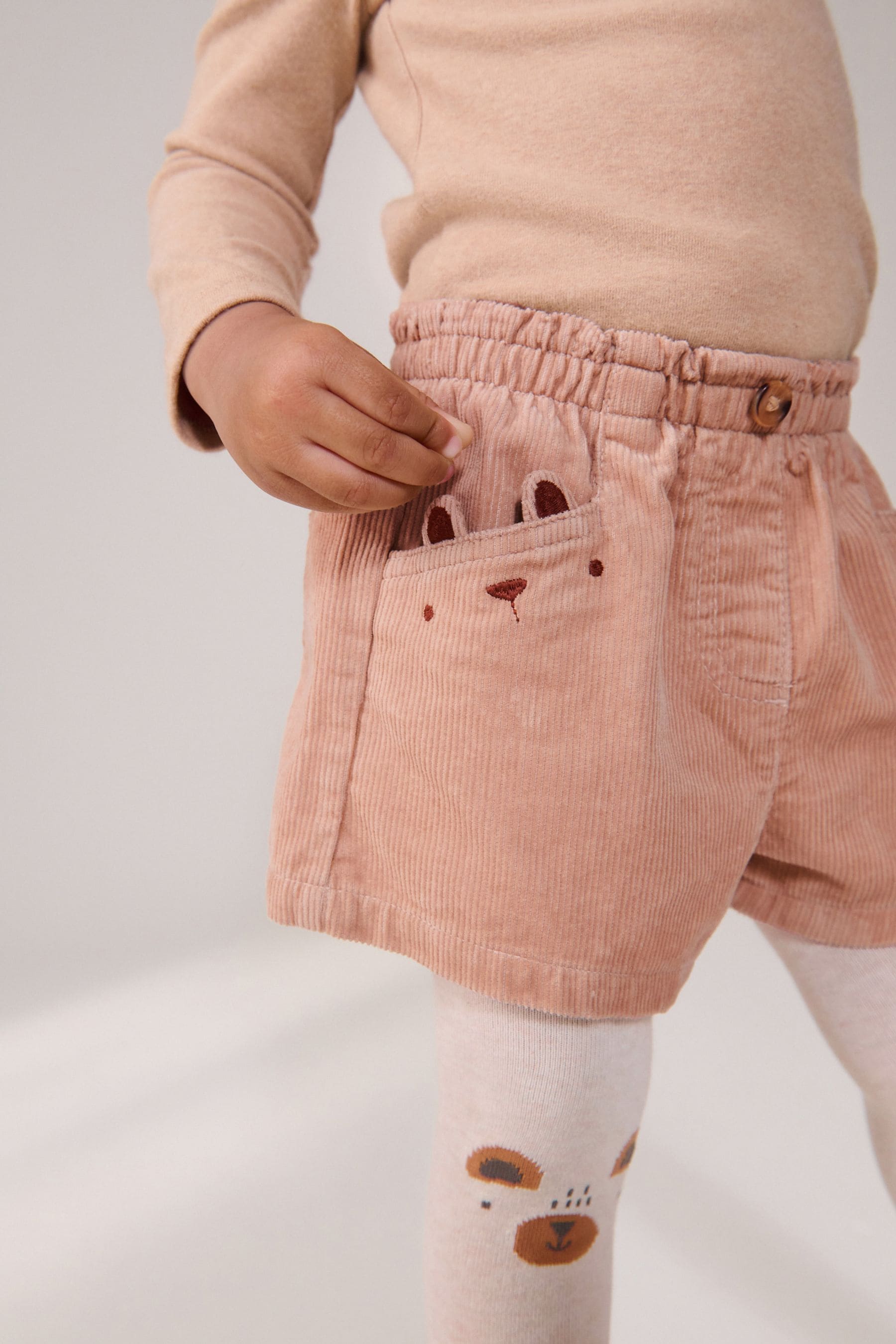 Neutral 100% Cotton Co-ord Short And Tights Set (3mths-7yrs)