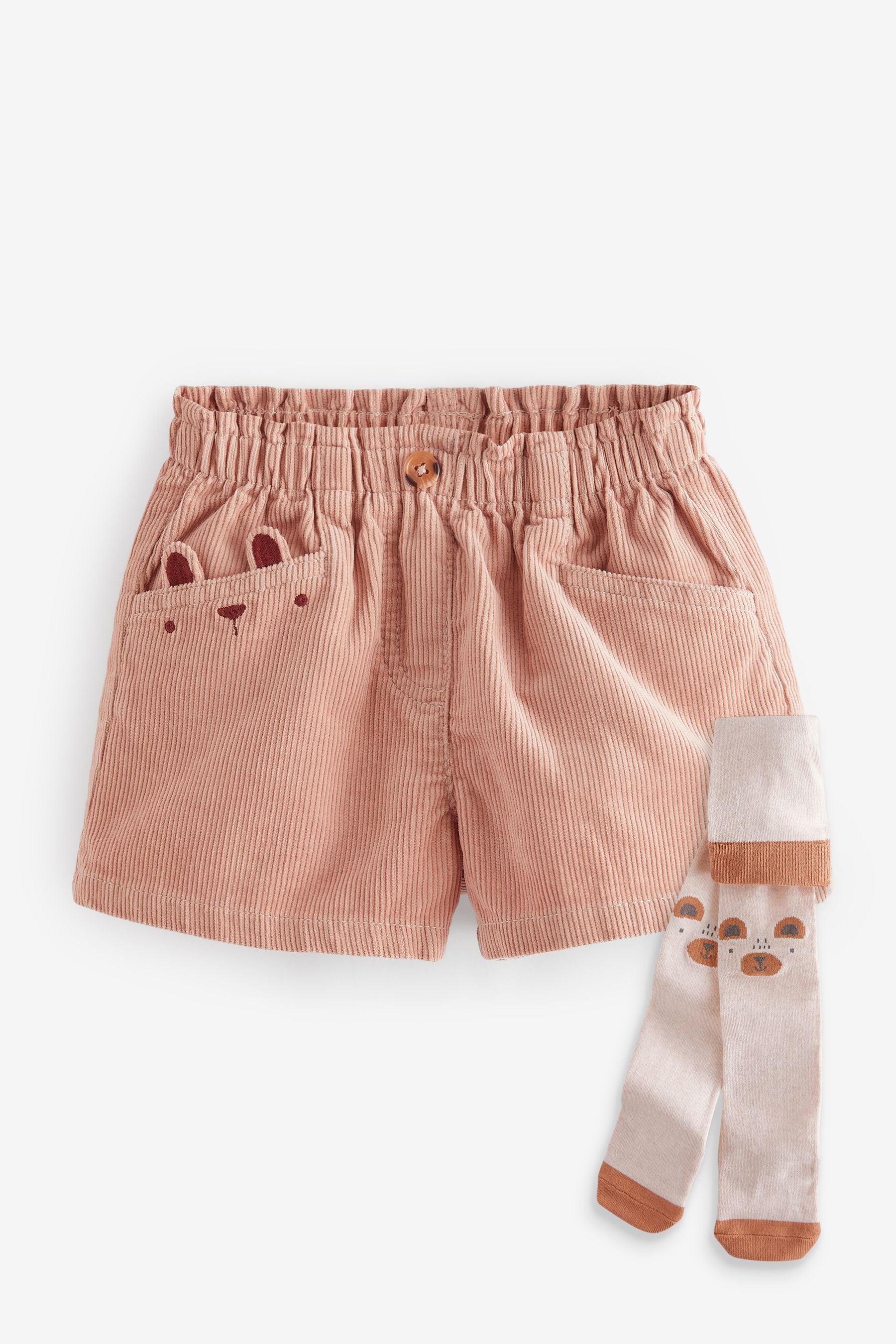 Neutral 100% Cotton Co-ord Short And Tights Set (3mths-7yrs)