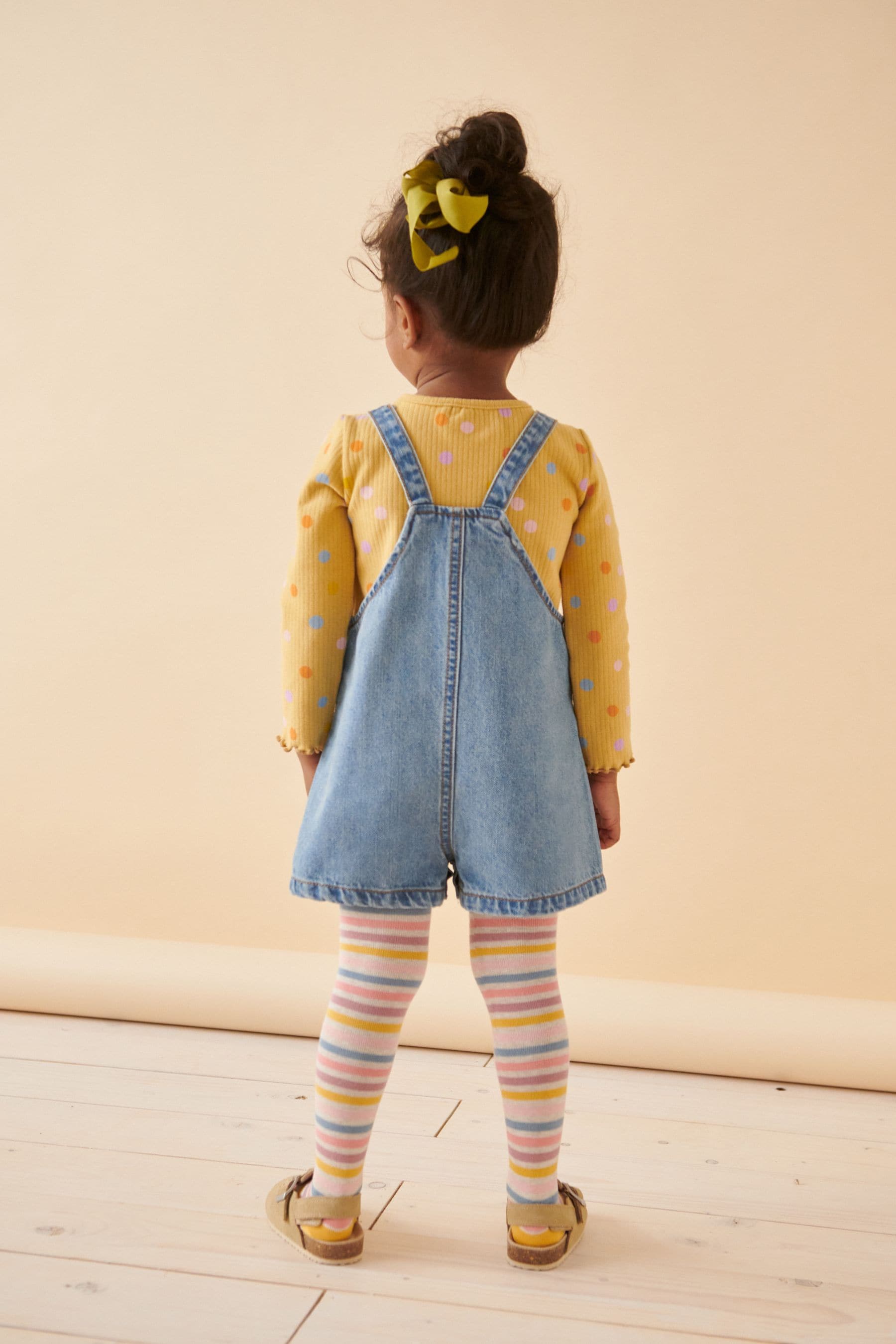 Denim Cat Embellished 100% Cotton Dungarees 3 Piece Set (3mths-7yrs)