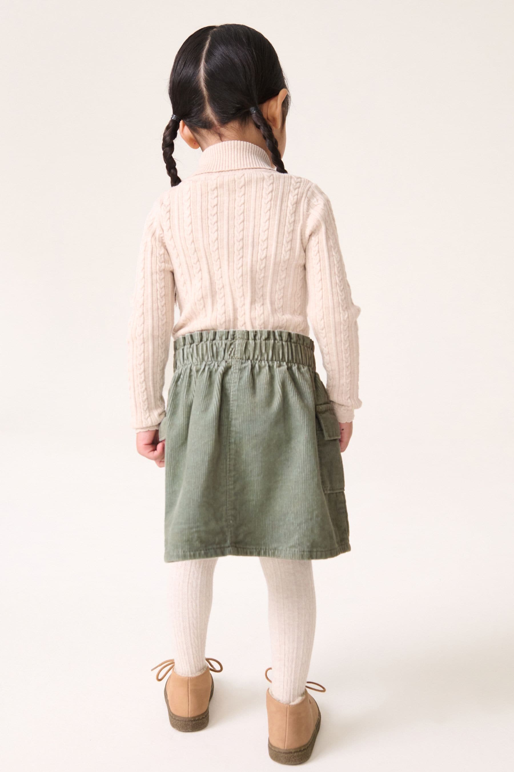 Khaki Green 100% Cotton Co-ord Skirt (3mths-7yrs)