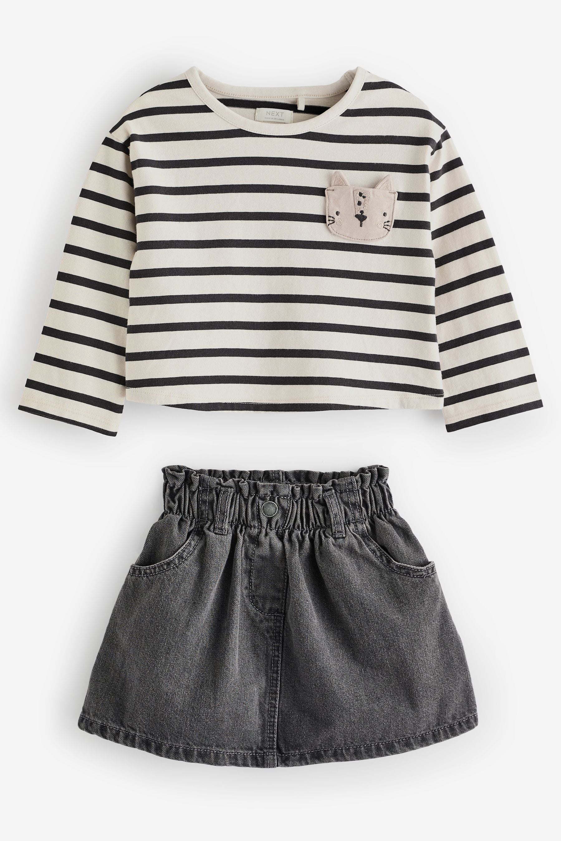 Monochrome Skirt, T-Shirt & Tights Set (3mths-7yrs)