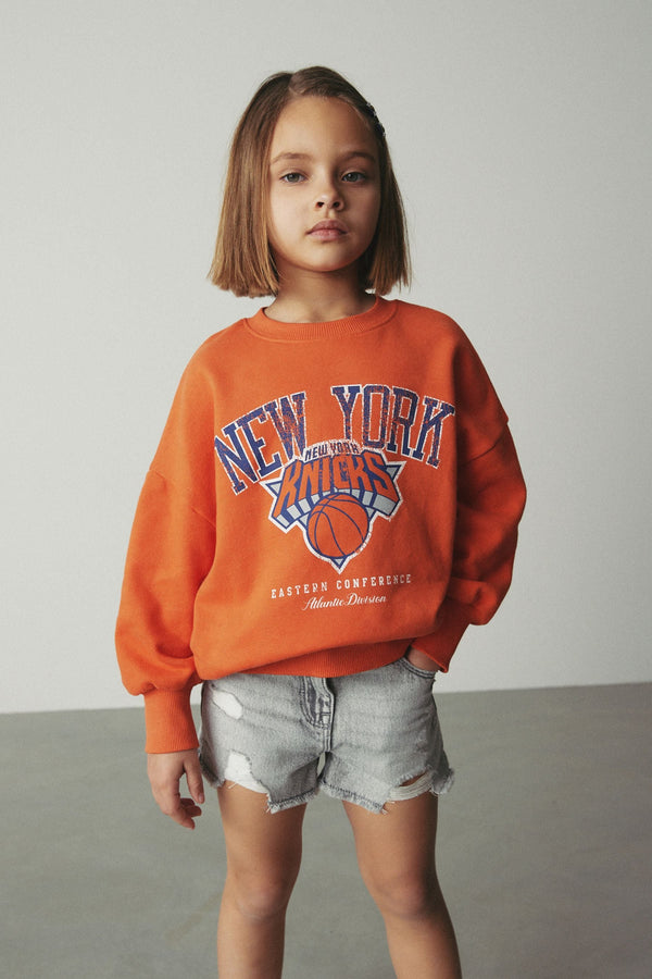 Orange New York Knicks NBA License Sweatshirt (3-16yrs)