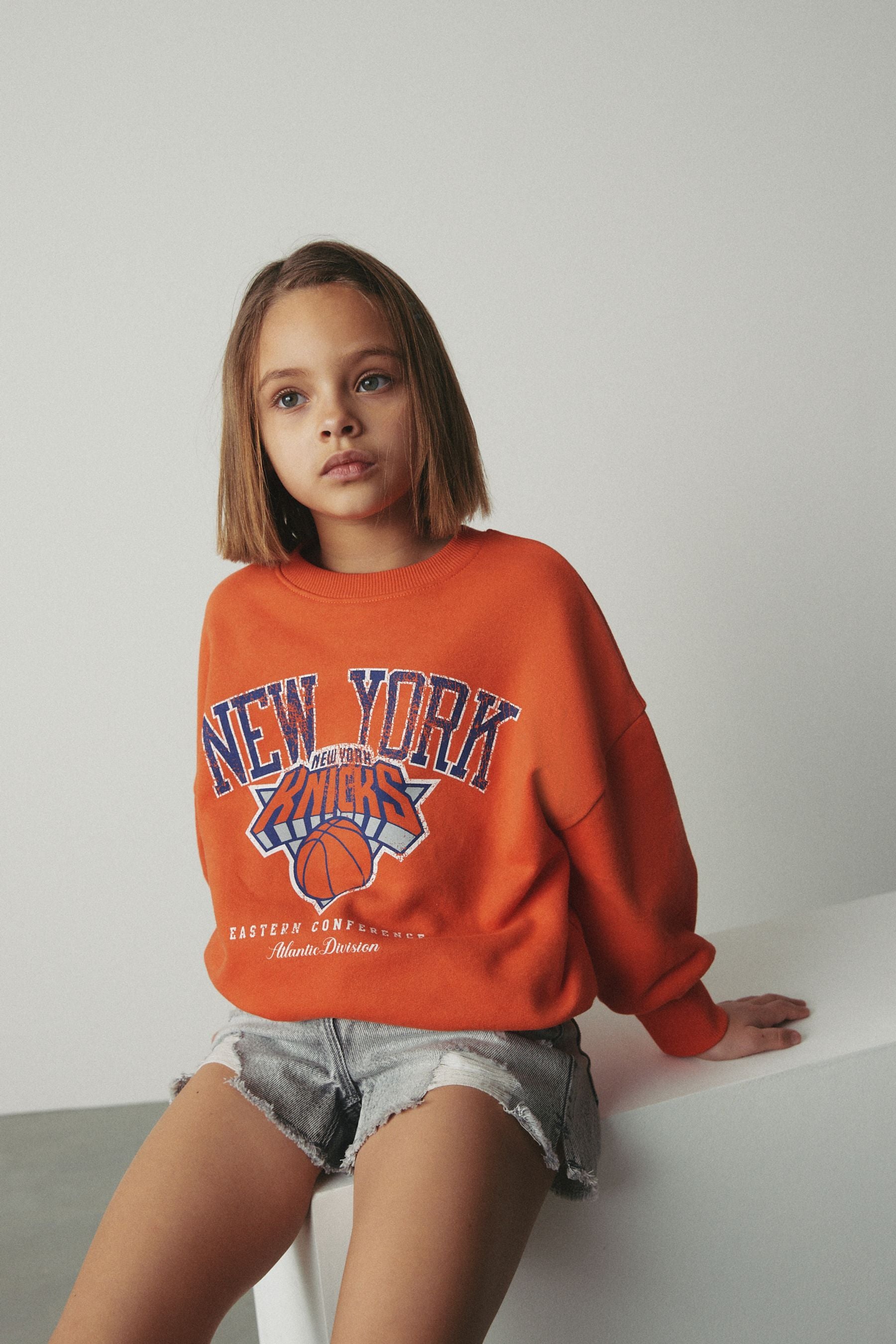 Orange New York Knicks NBA License Sweatshirt (3-16yrs)