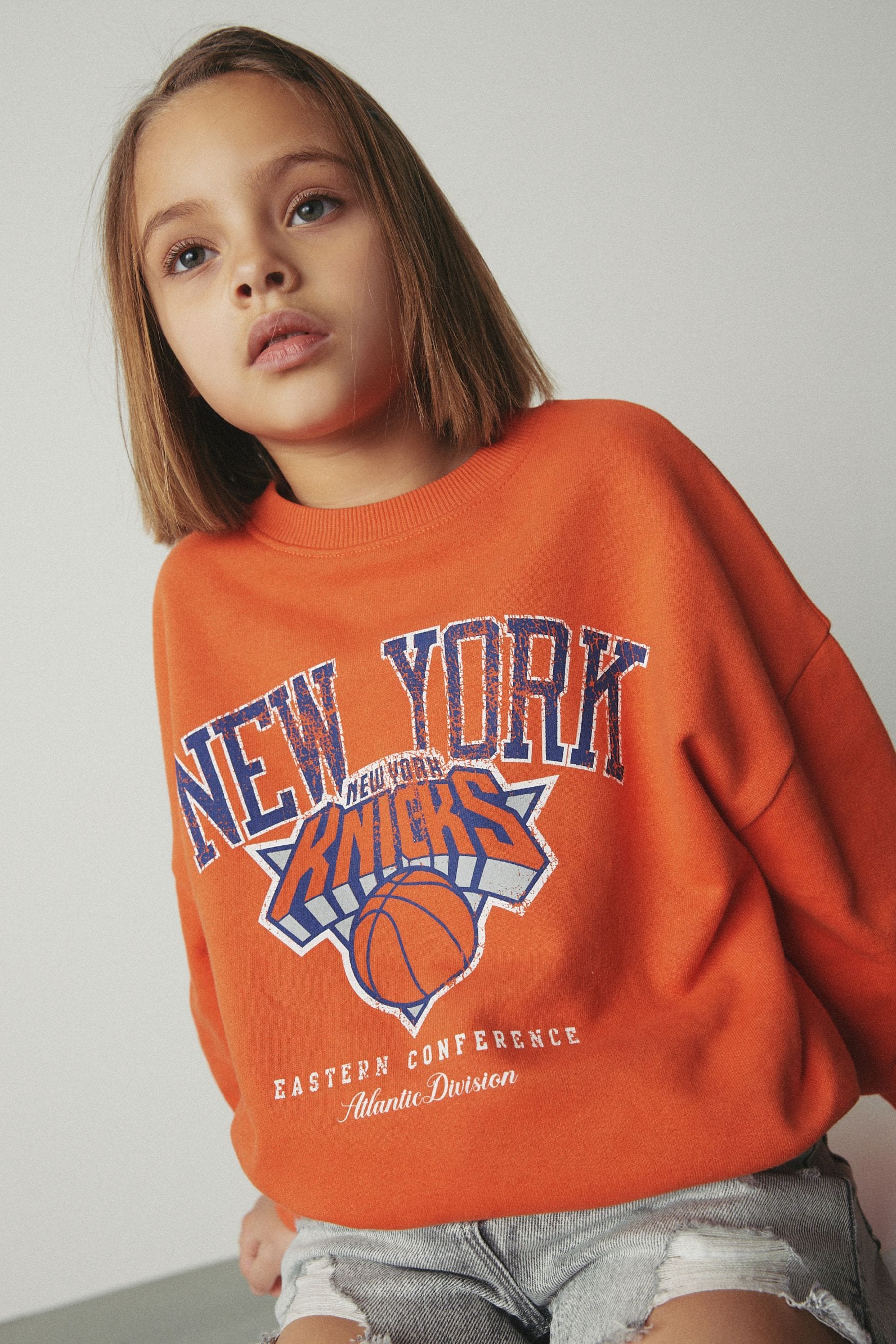 Orange New York Knicks NBA License Sweatshirt (3-16yrs)