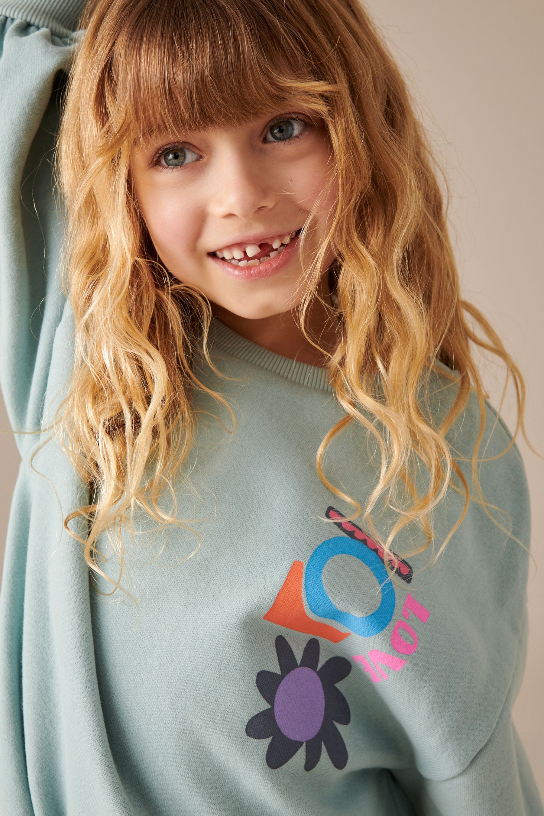 Green Floral Shapes Sweatshirt (3-16yrs)