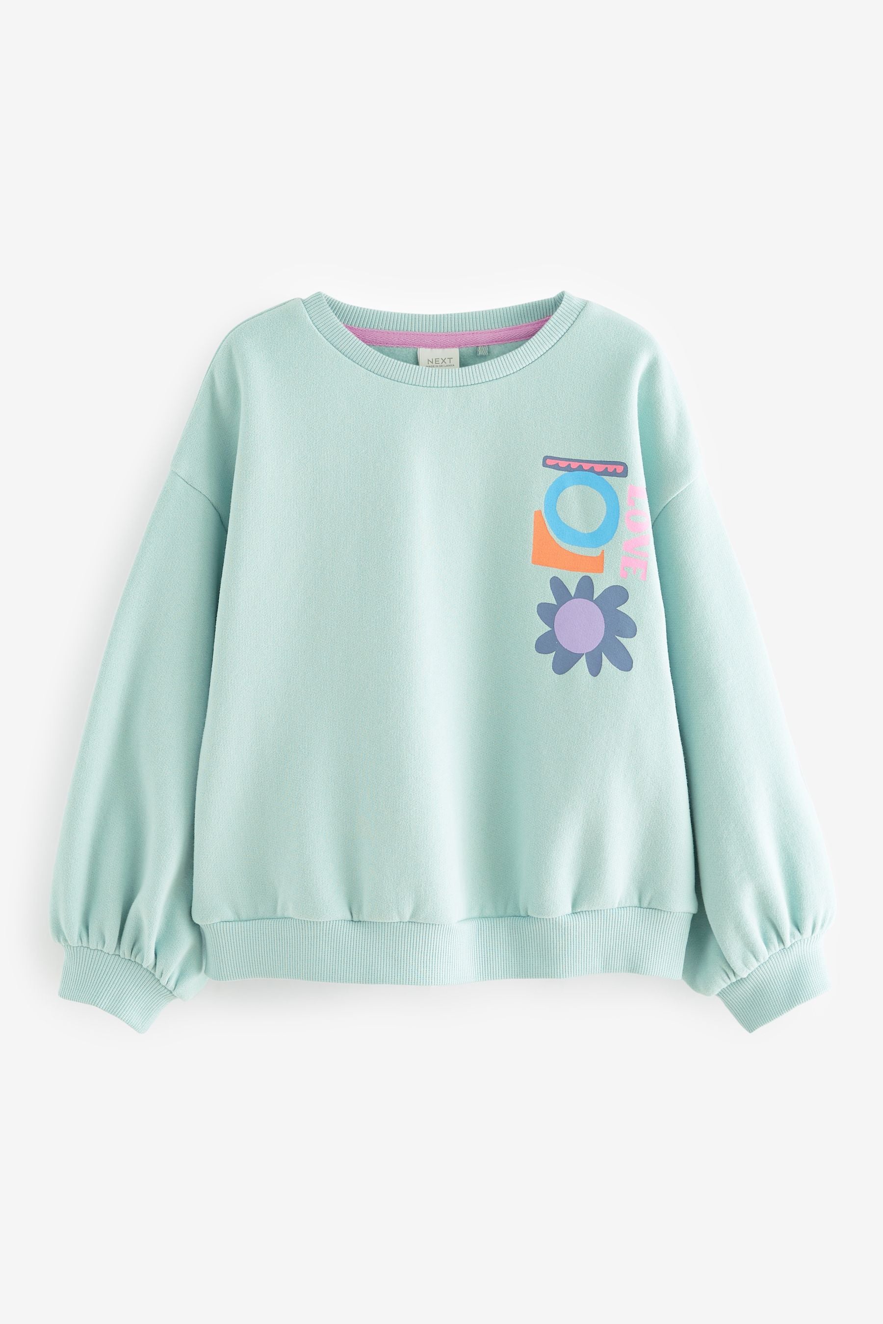 Green Floral Shapes Sweatshirt (3-16yrs)