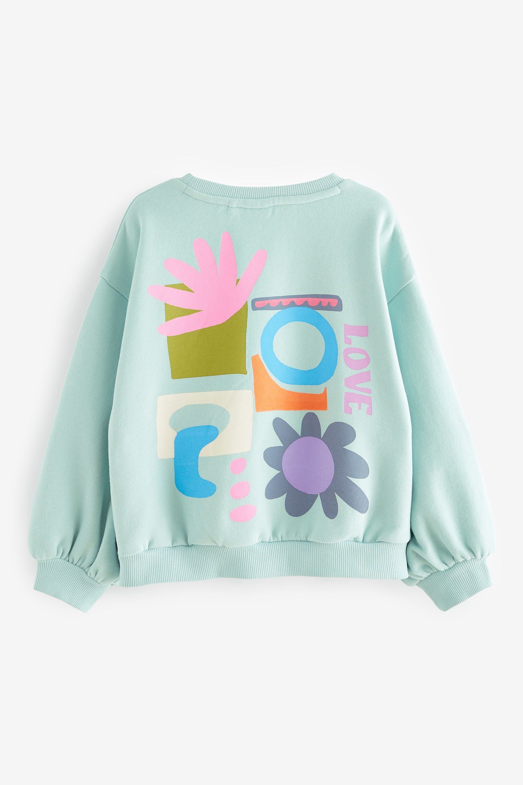 Green Floral Shapes Sweatshirt (3-16yrs)