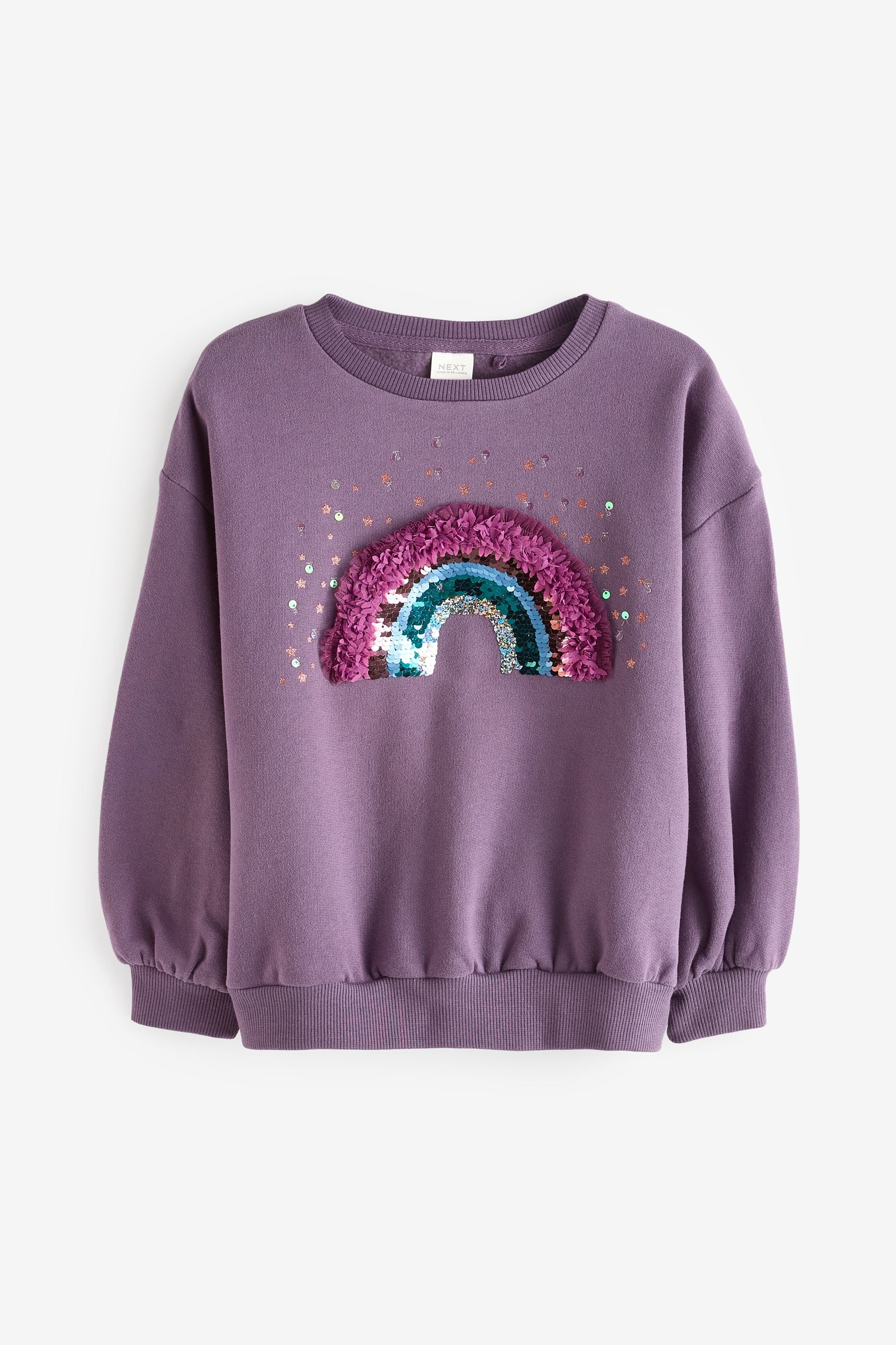 Berry Red Rainbow Sequin Sweatshirt (3-16yrs)